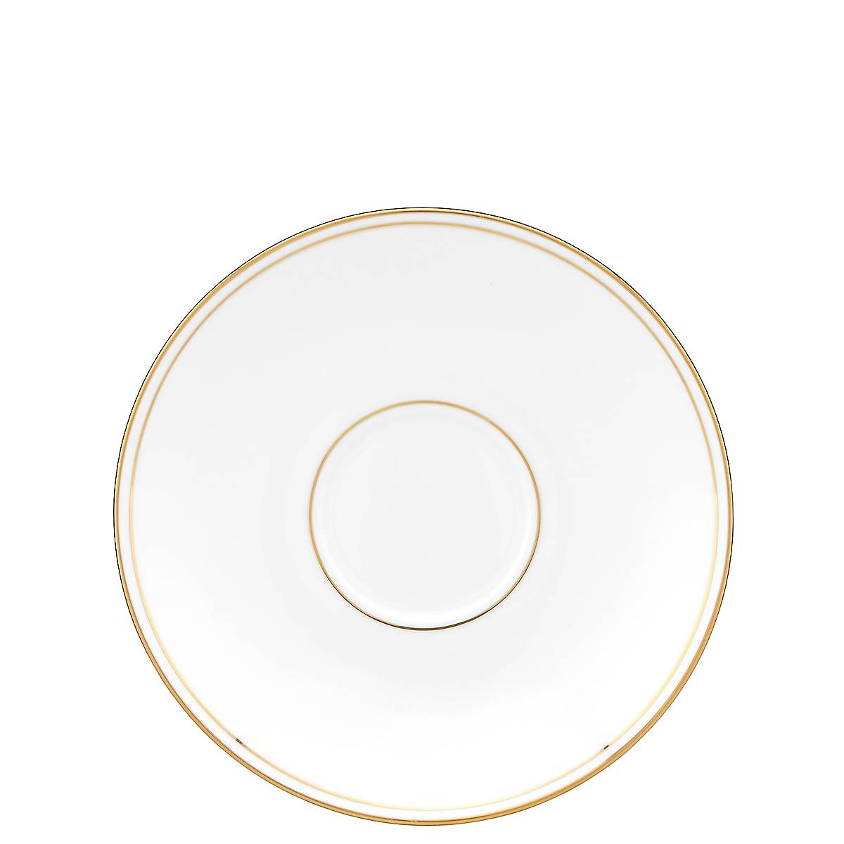 Federal Gold Accented Porcelain Tea Saucer – 24K Gold Dishwasher-Safe
