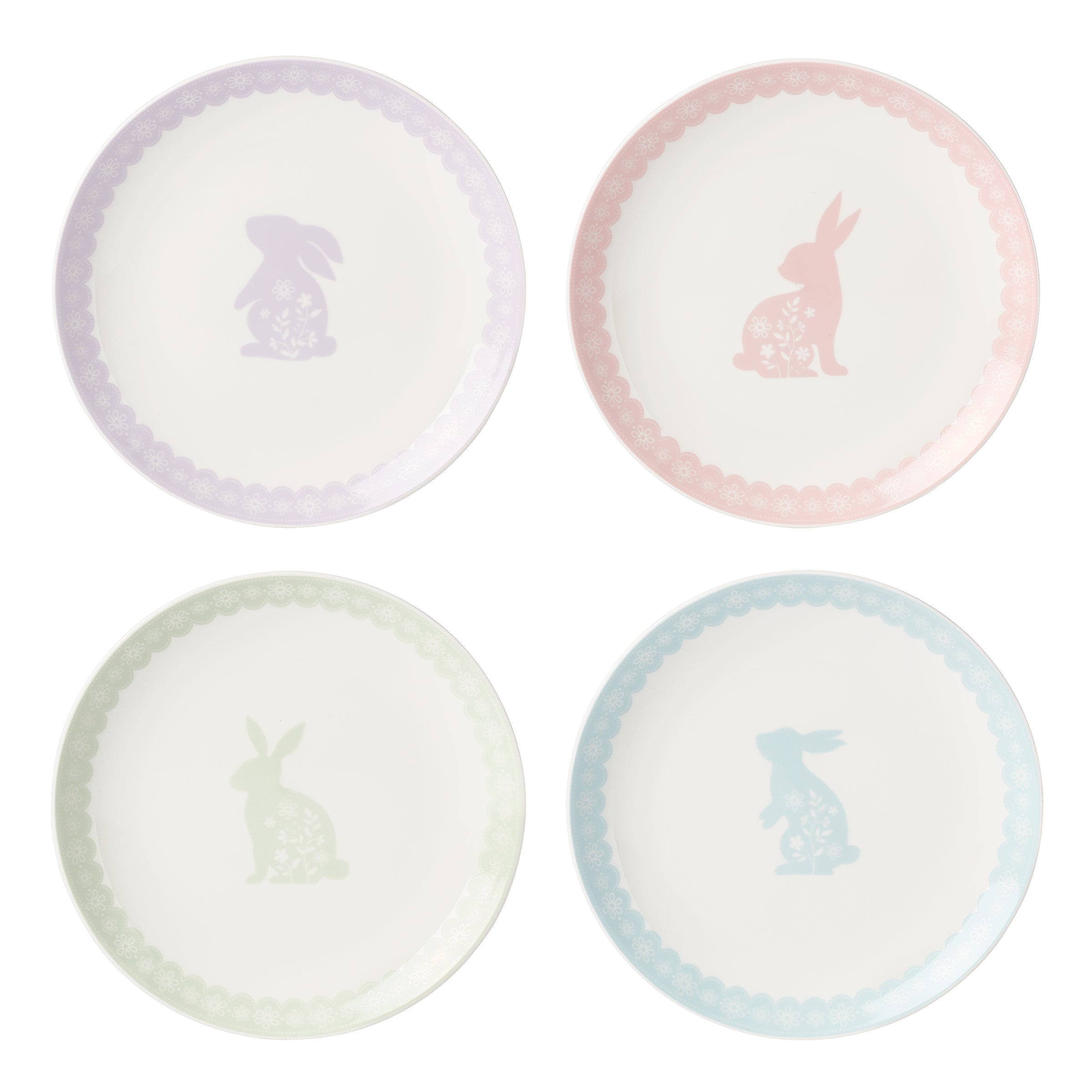 Easter Bunny Porcelain Accent Plates - Set of 4