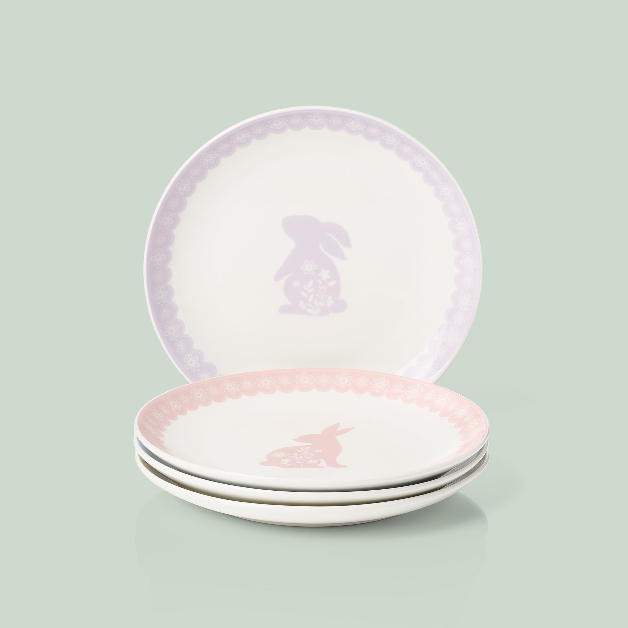 Easter Bunny Porcelain Accent Plates - Set of 4