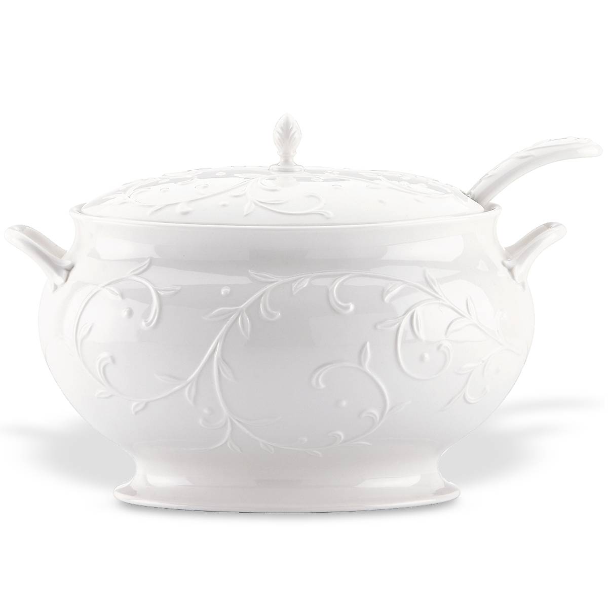 Opal Innocence Ceramic Soup Tureen Set with Ladle & Lid