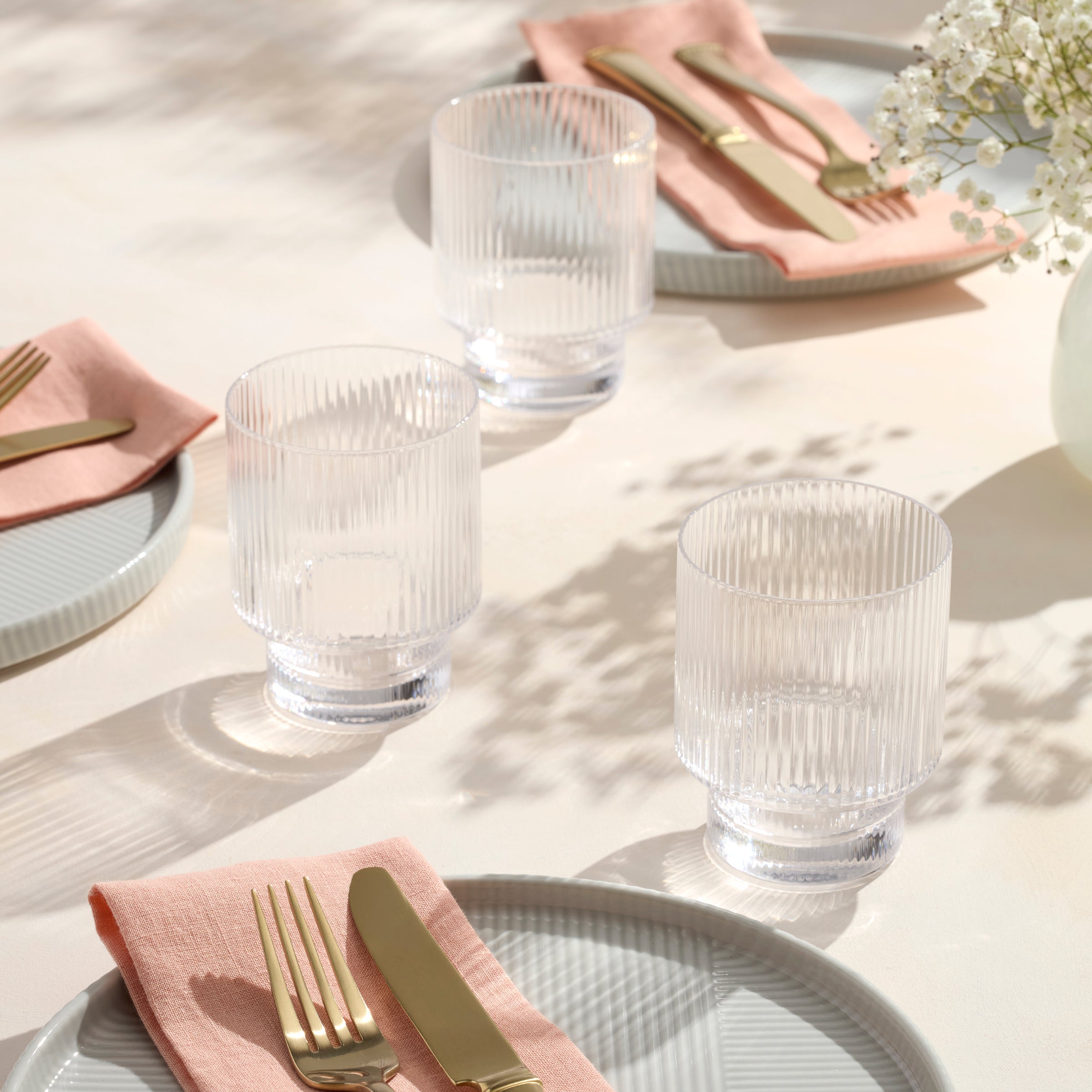 Modulus Stackable Tumblers Set of 4 - Zen Textured Design