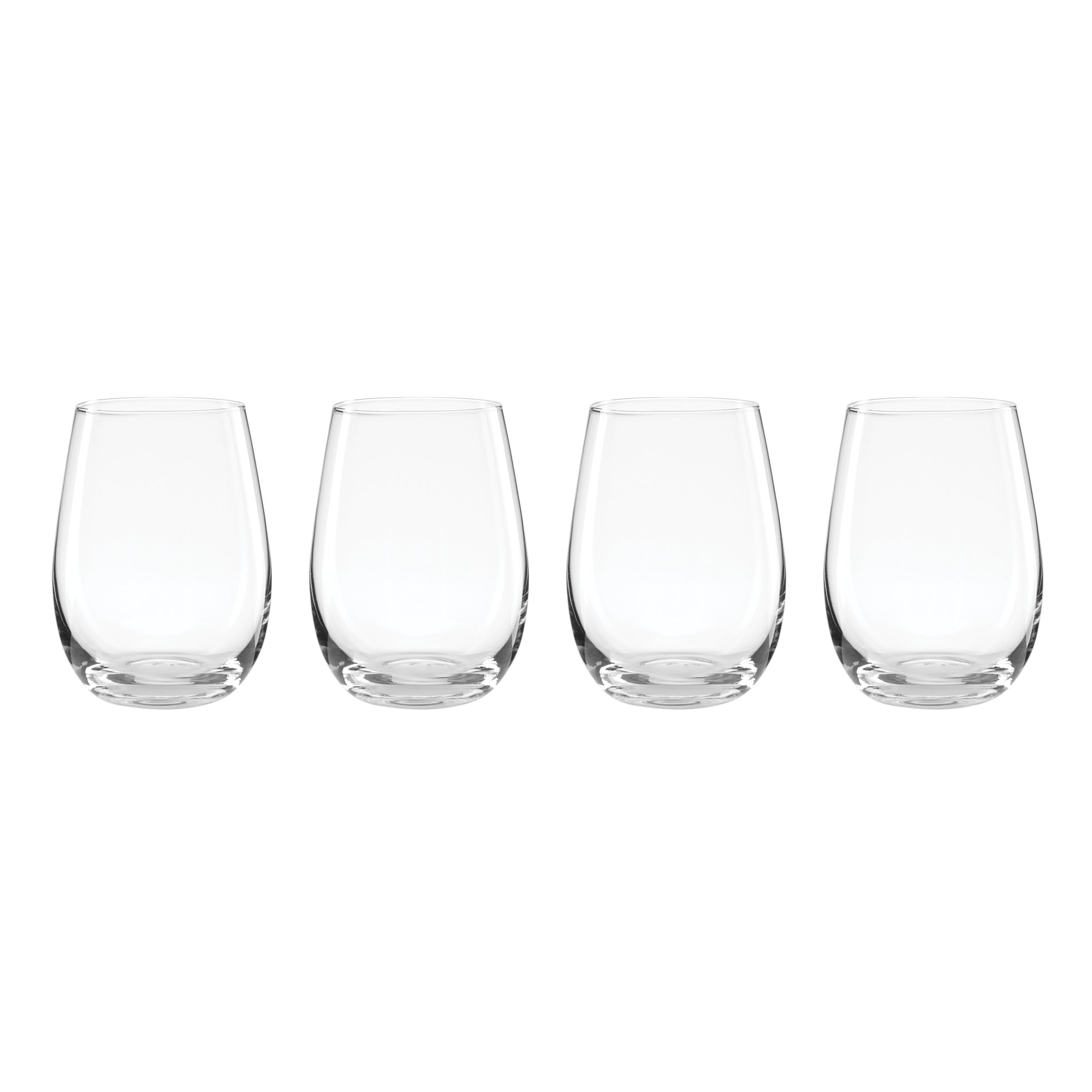 Stemless Wine Glasses Set of 4 - 5 O'Clock Universal Design