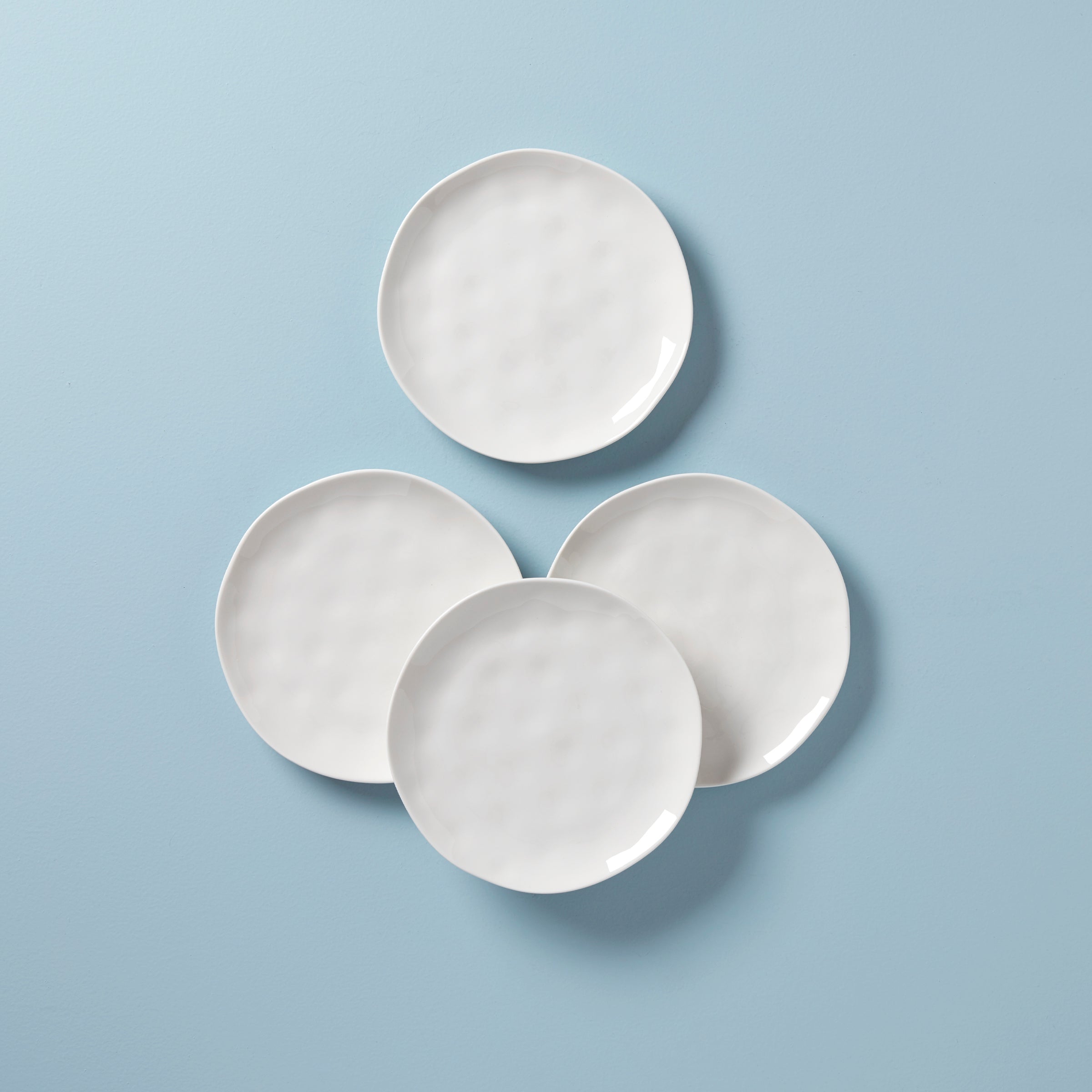 Bay White Accent Plates Set of 4 - Classic Solid Color, Dishwasher Safe