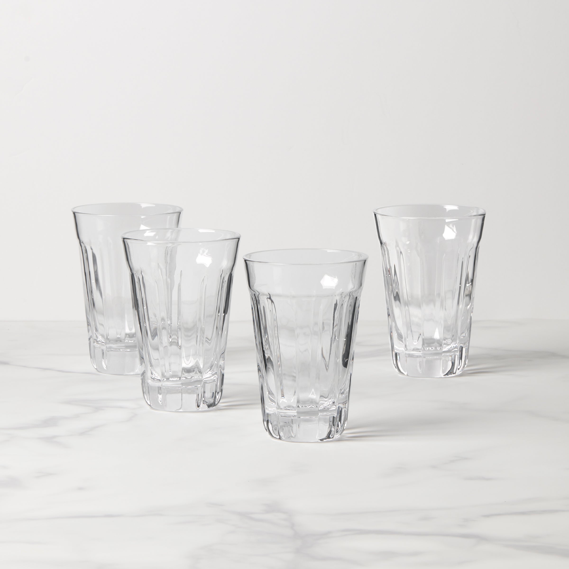 French Perle Handblown Short Glasses - Set of 4 Artisan Tumblers