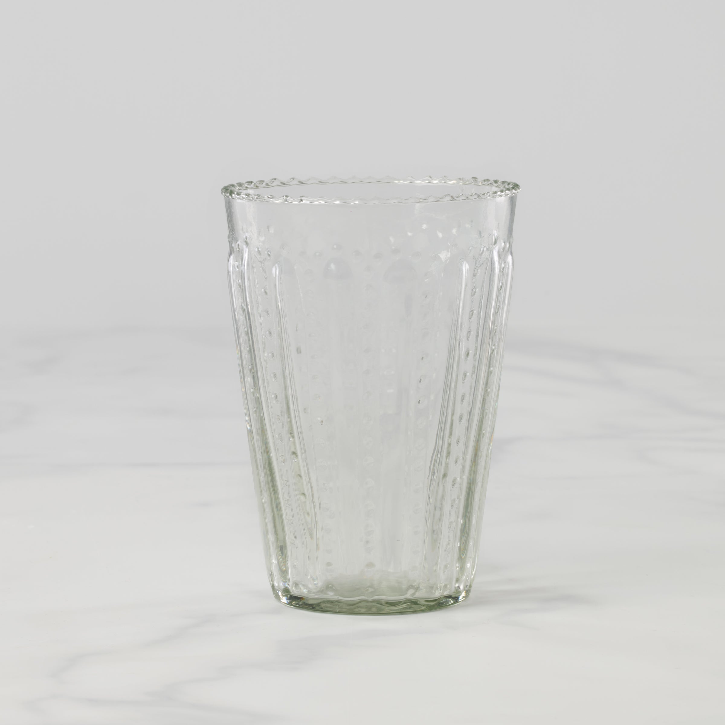 Handmade Ruffled Glass Tumbler for Tea & Cocktails