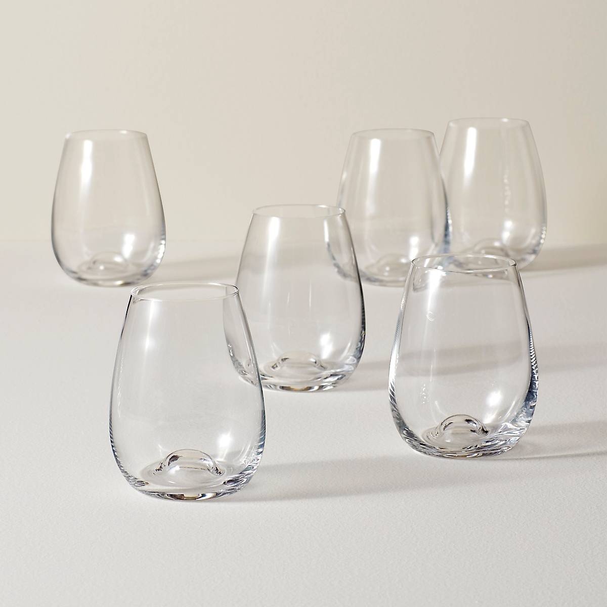 Tuscany Classics Stemless Wine Glasses Set of 6 - Handcrafted Crystal