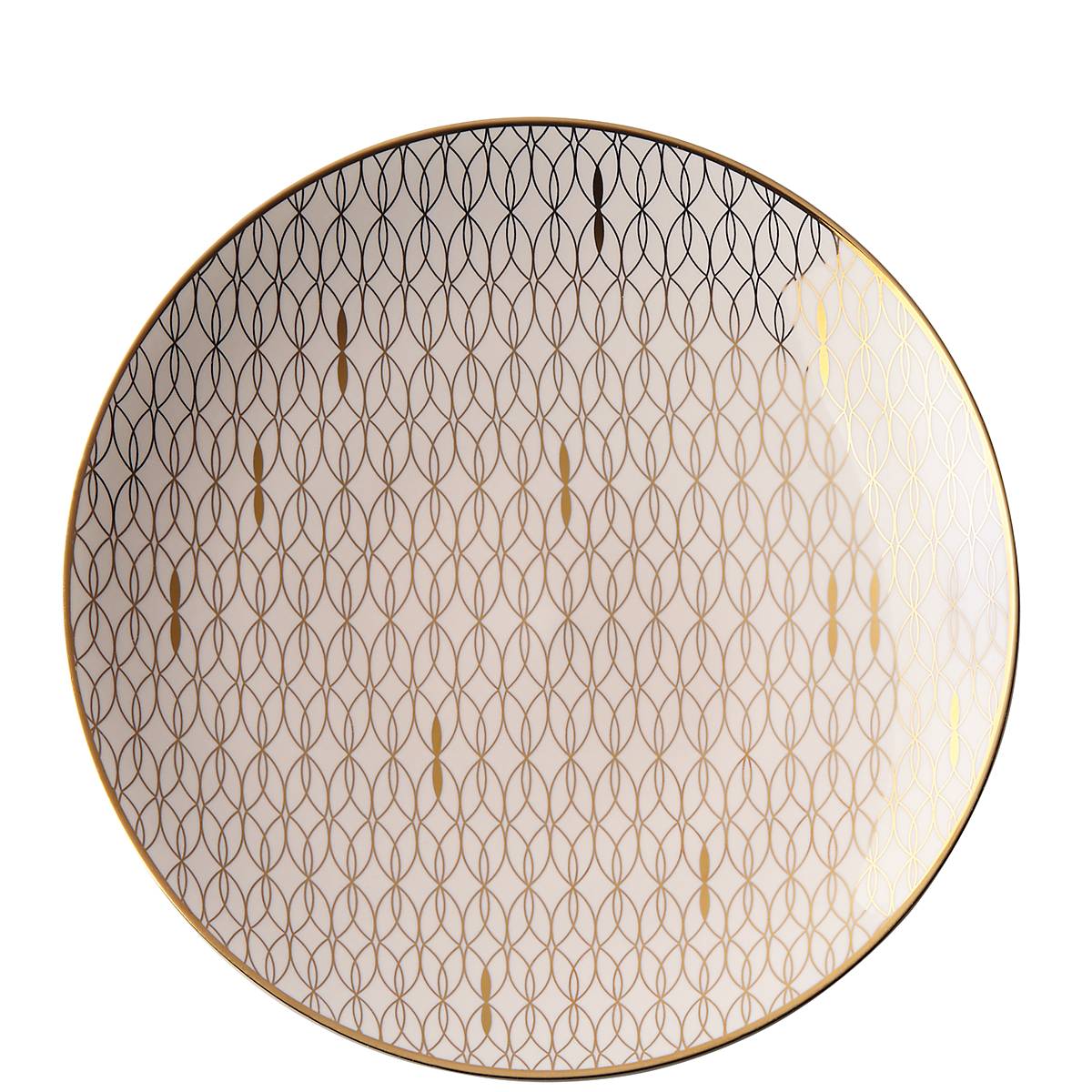 Trianna Gold Geometric Salad Plate - Blush Pink Ceramic