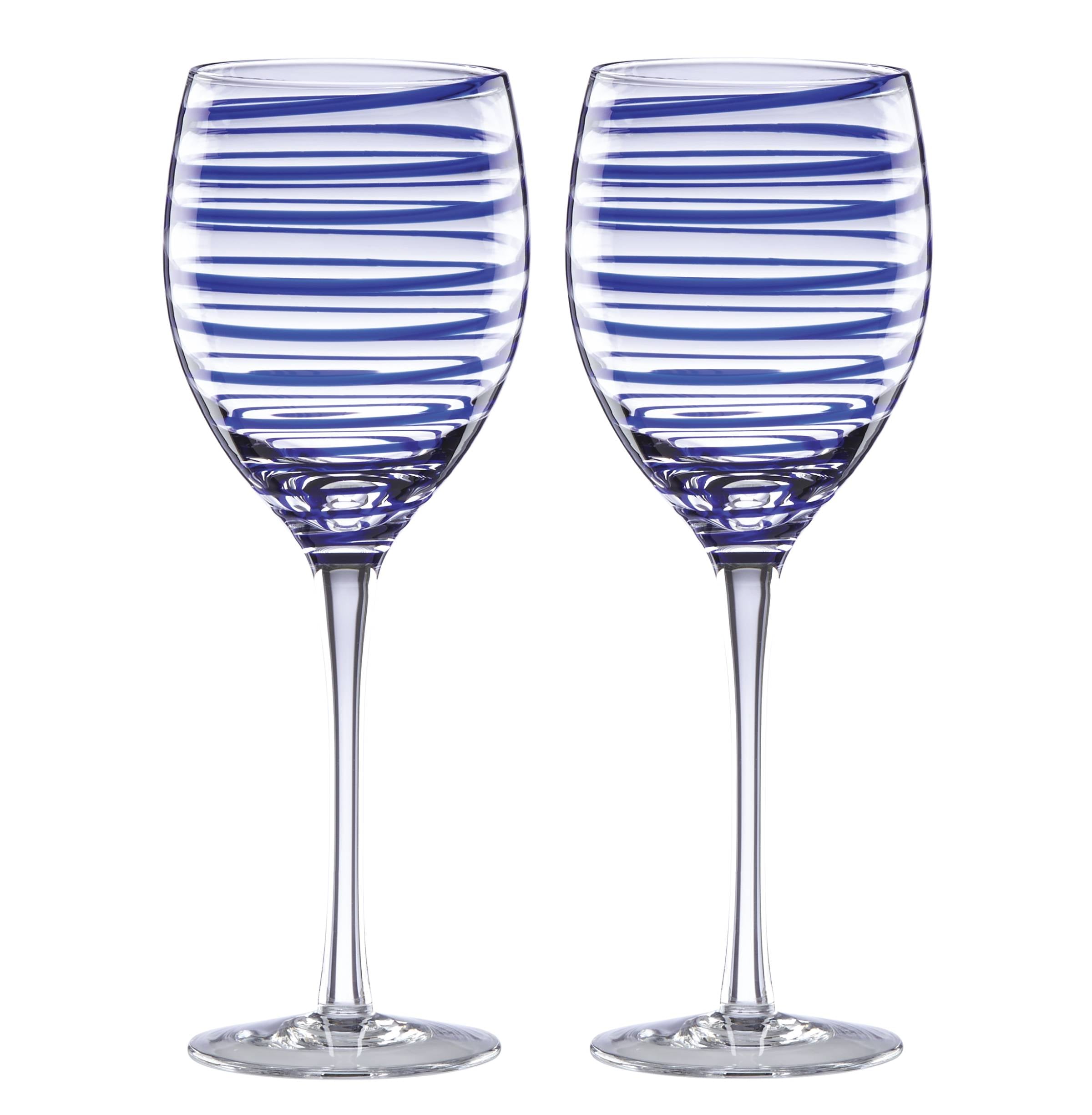 Kate Spade Charlotte Street Wine Glasses Set - 2-Piece Elegant Ring Design