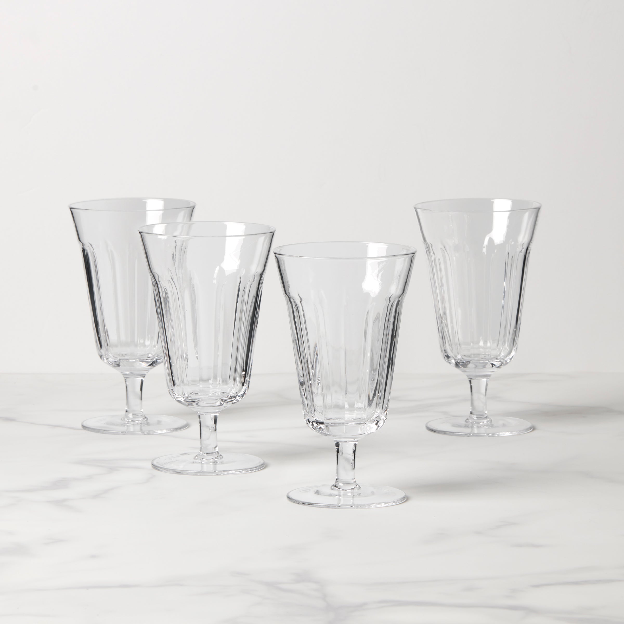 French Perle Tall Stem Glasses Set - 4 Handcrafted Mouth-Blown Pieces
