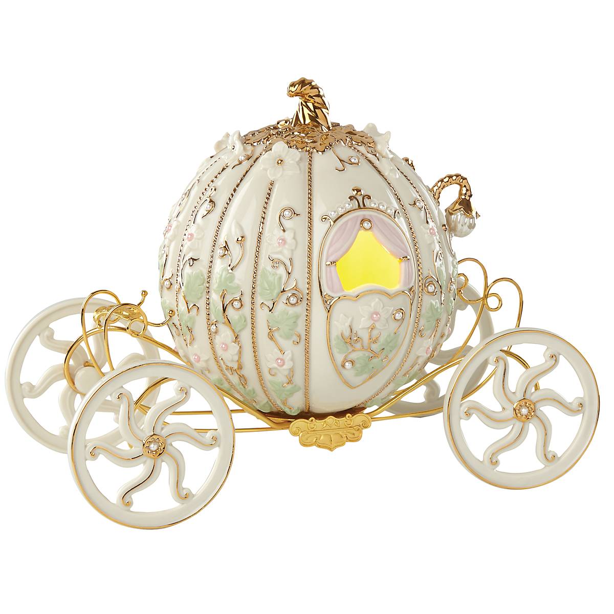Cinderella's Coach Ceramic Figurine with 24K Gold Accents