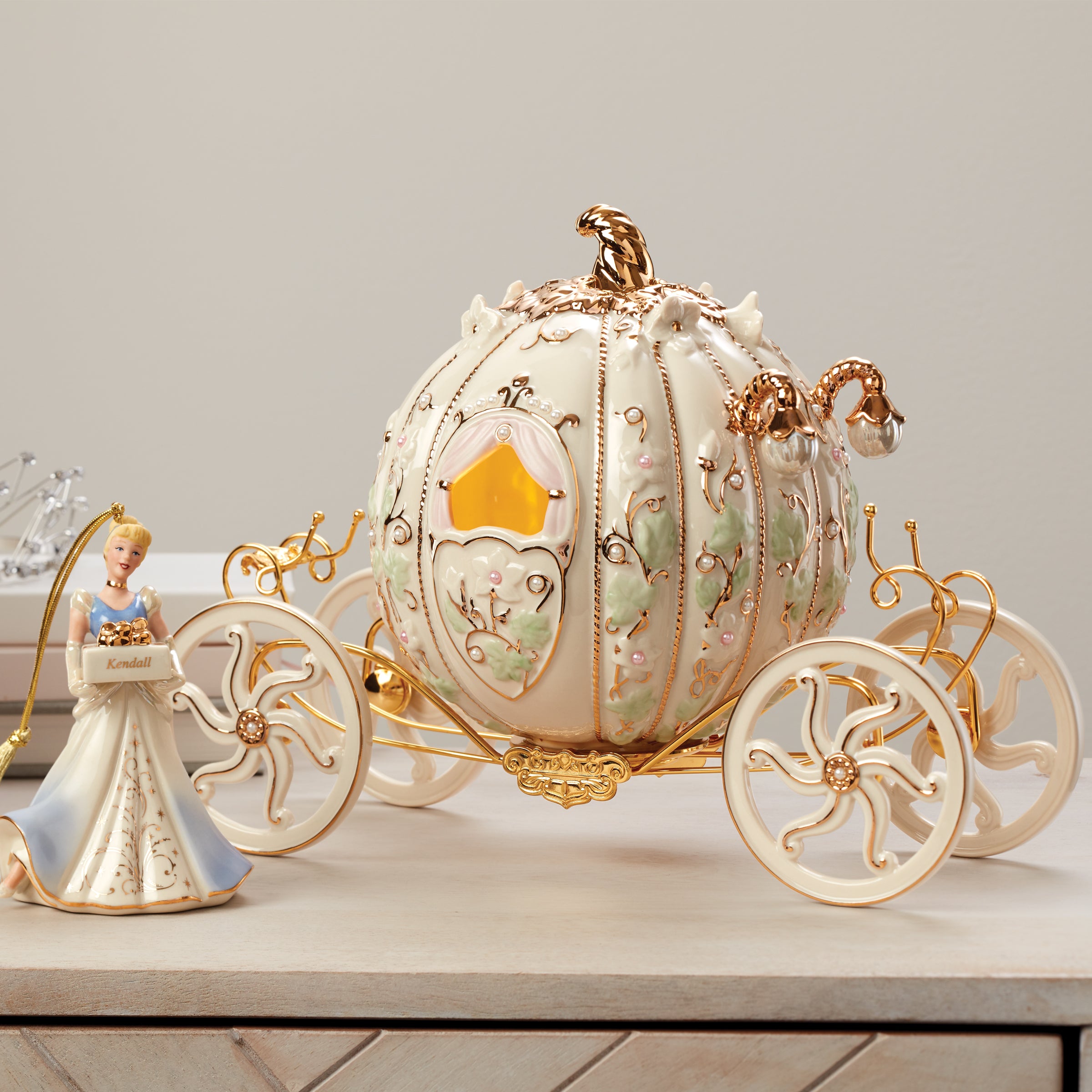 Cinderella's Coach Ceramic Figurine with 24K Gold Accents