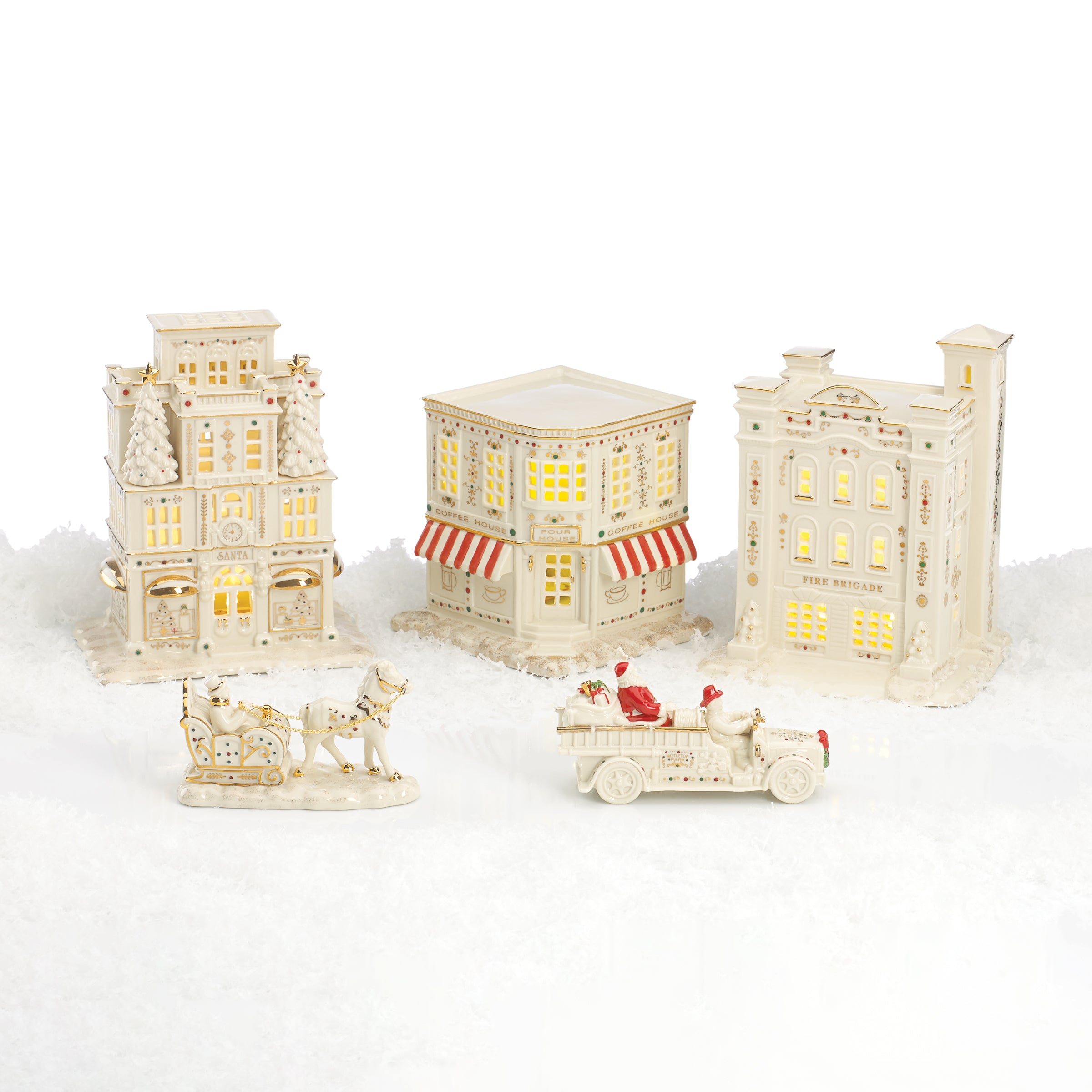 Light-Up Mistletoe Park Coffee Shop Christmas Figurine