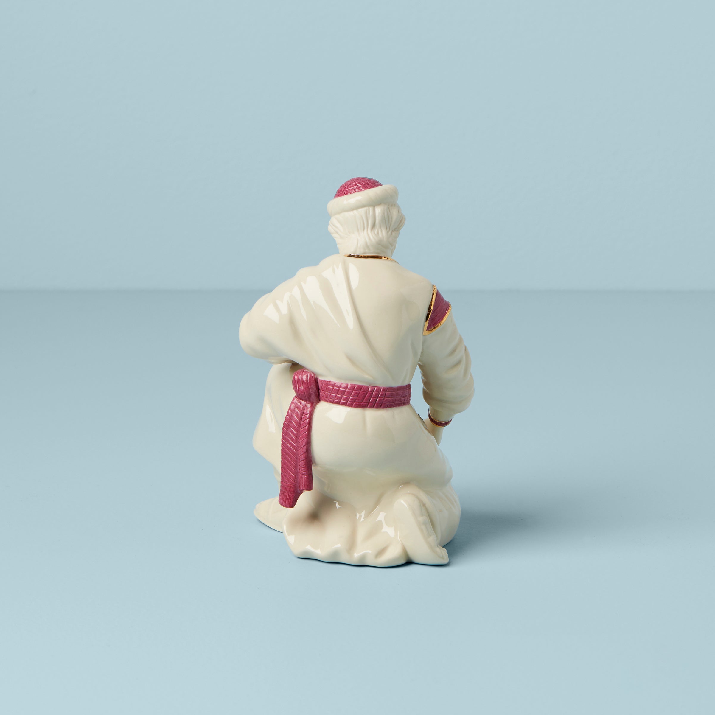 Hand-Painted First Blessing Nativity Wine Maker Figurine with Gold Accents