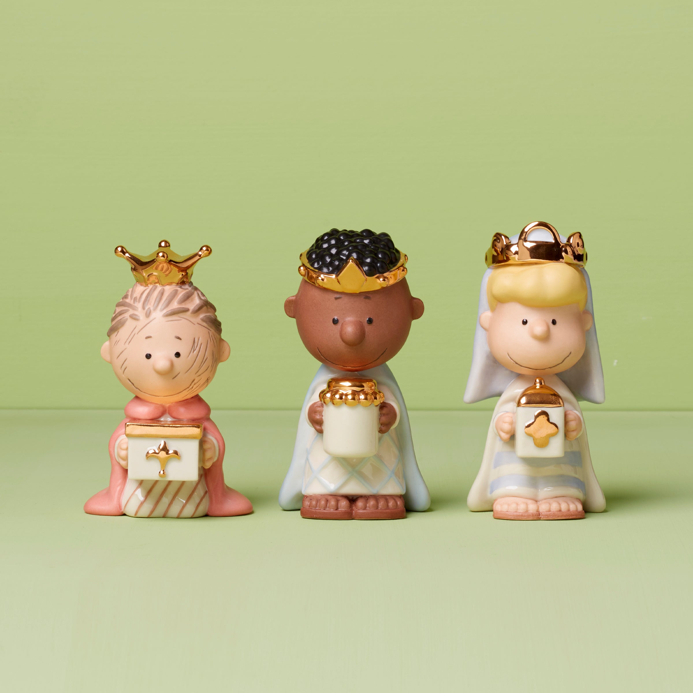 Peanuts Christmas Nativity Figurine - 3 Kings Hand-Painted Porcelain