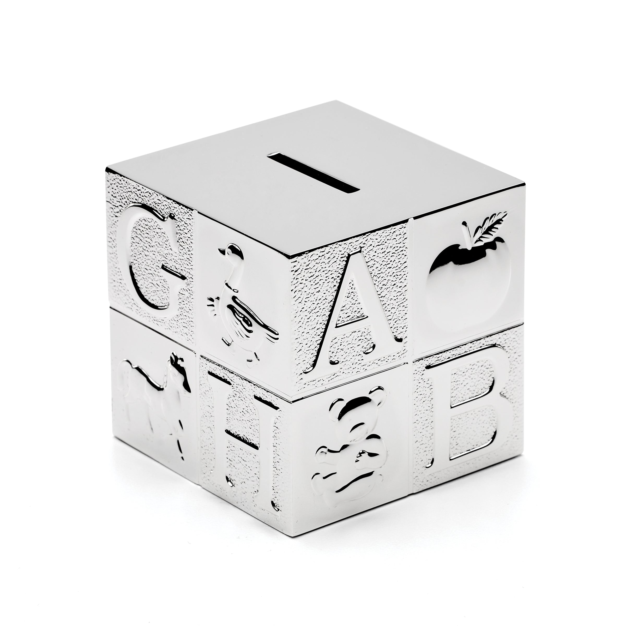 Silverplate ABC Coin Bank for Kids - Heirloom Savings Toy