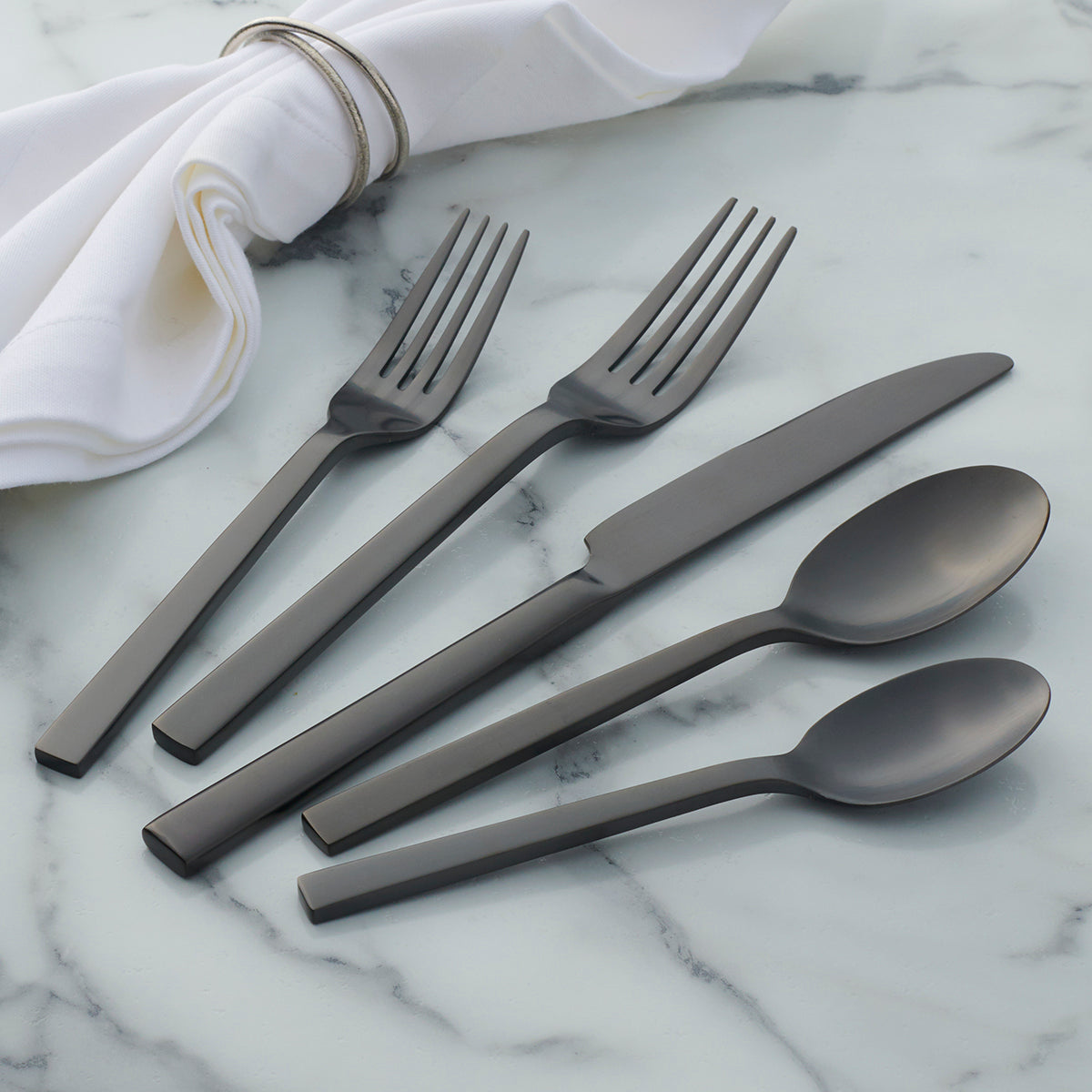 Chef's Table 20-Piece Matte Black Flatware Set
