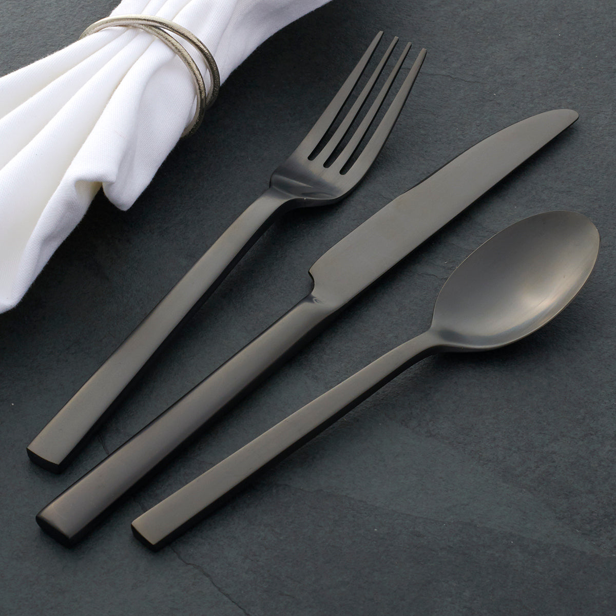 Chef's Table 20-Piece Matte Black Flatware Set