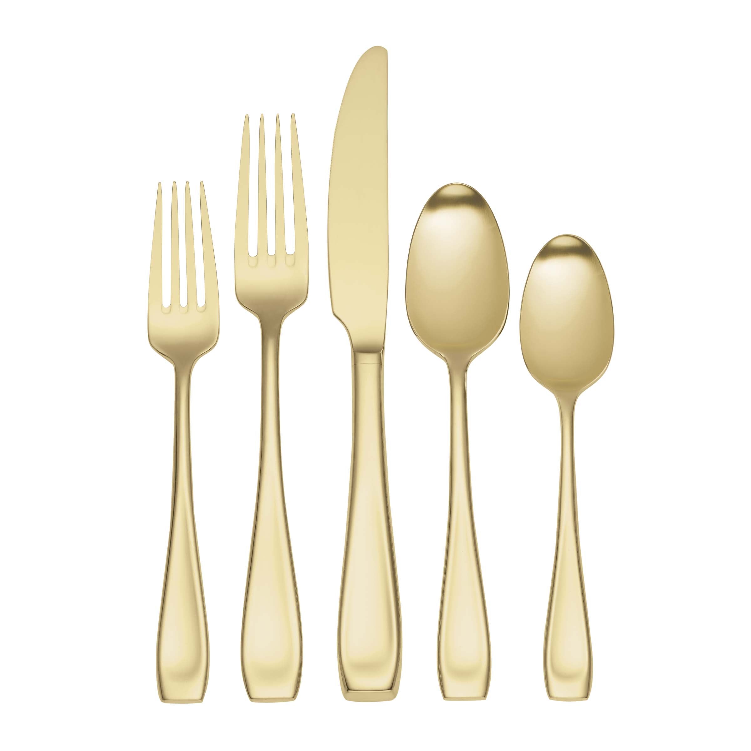 Moda Lux 20-Piece Champagne Satin Flatware Set