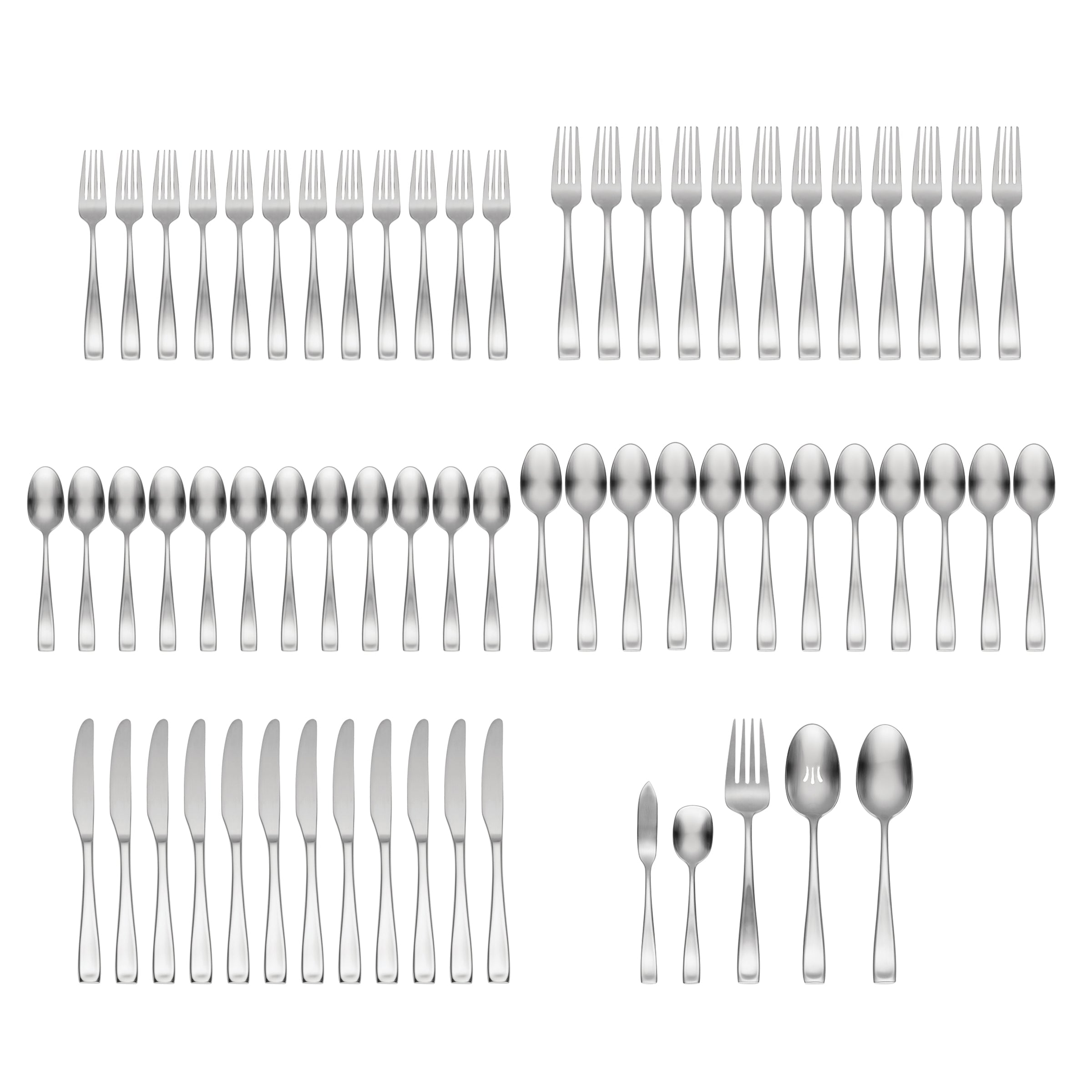 Moda 65-Piece Satin Flatware Set – Modern Elegance