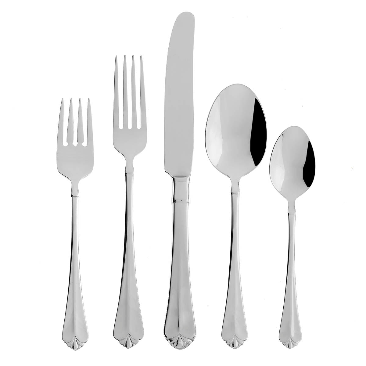 Juilliard 5-Piece Dinnerware Set - Classic Trefoil Design