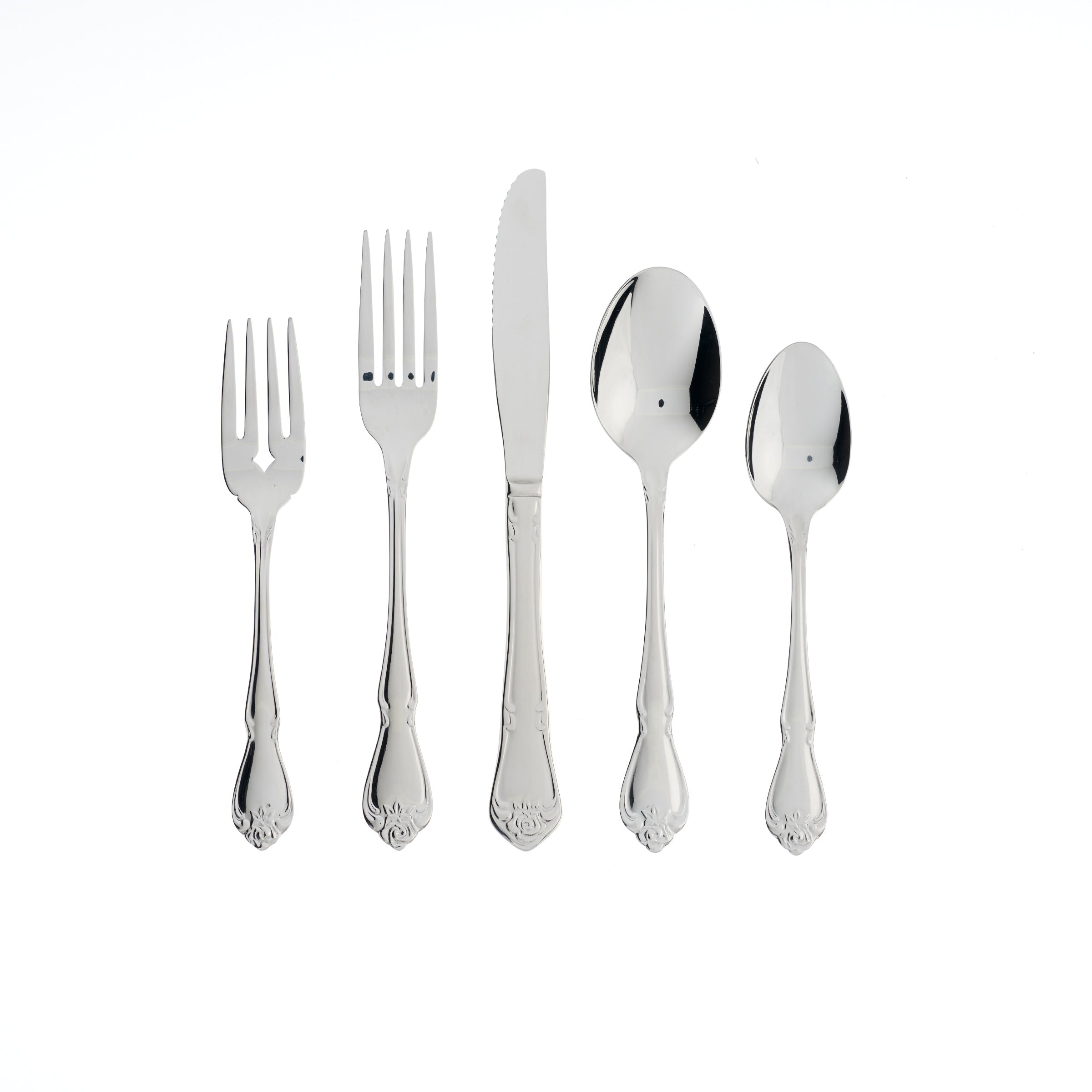True Rose 20-Piece Vintage Sterling Flatware Set