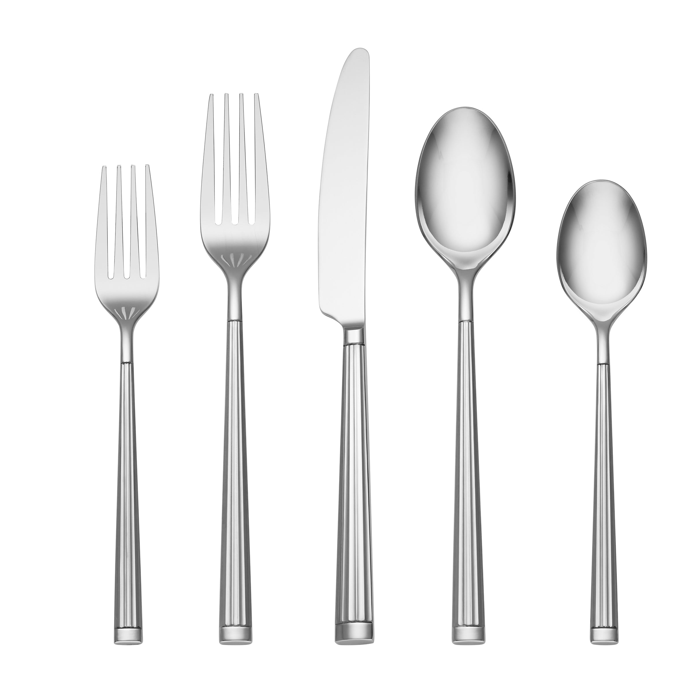 Robyn 20-Piece Stainless Steel Flatware Set - Elegant Fluted Design