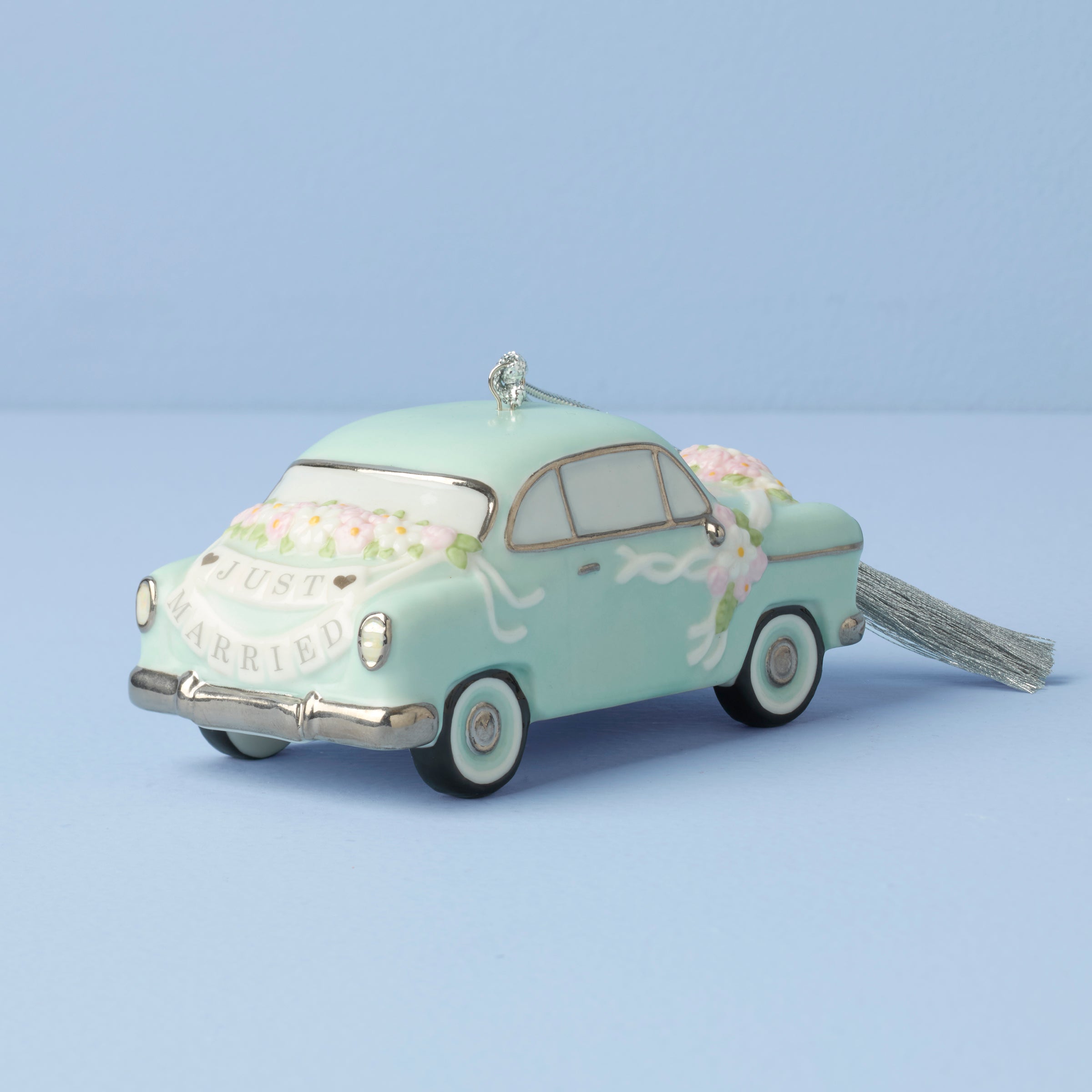 Just Married Car Ornament - Vintage Wedding Gift for Couples