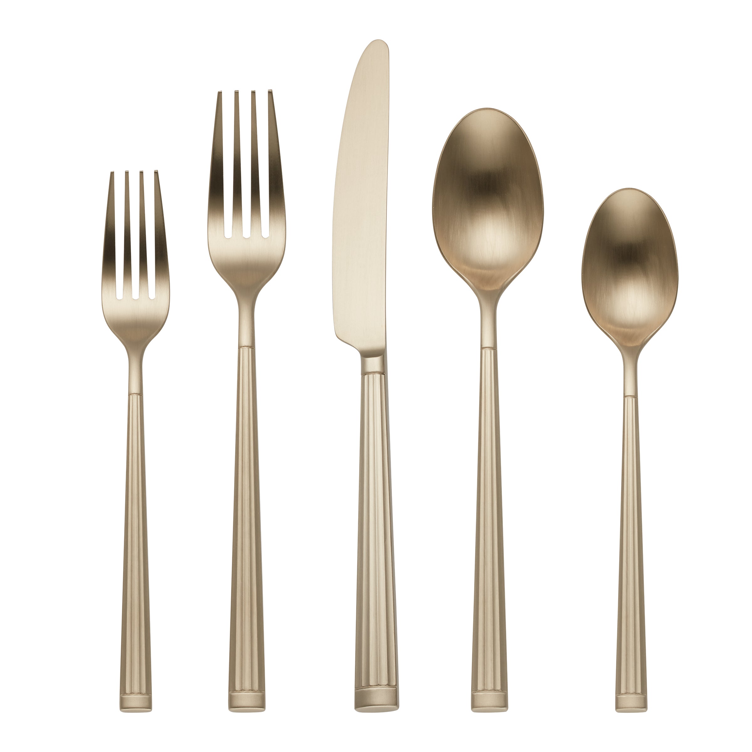 Robyn 20-Piece Satin Flatware Set with Fluted Design