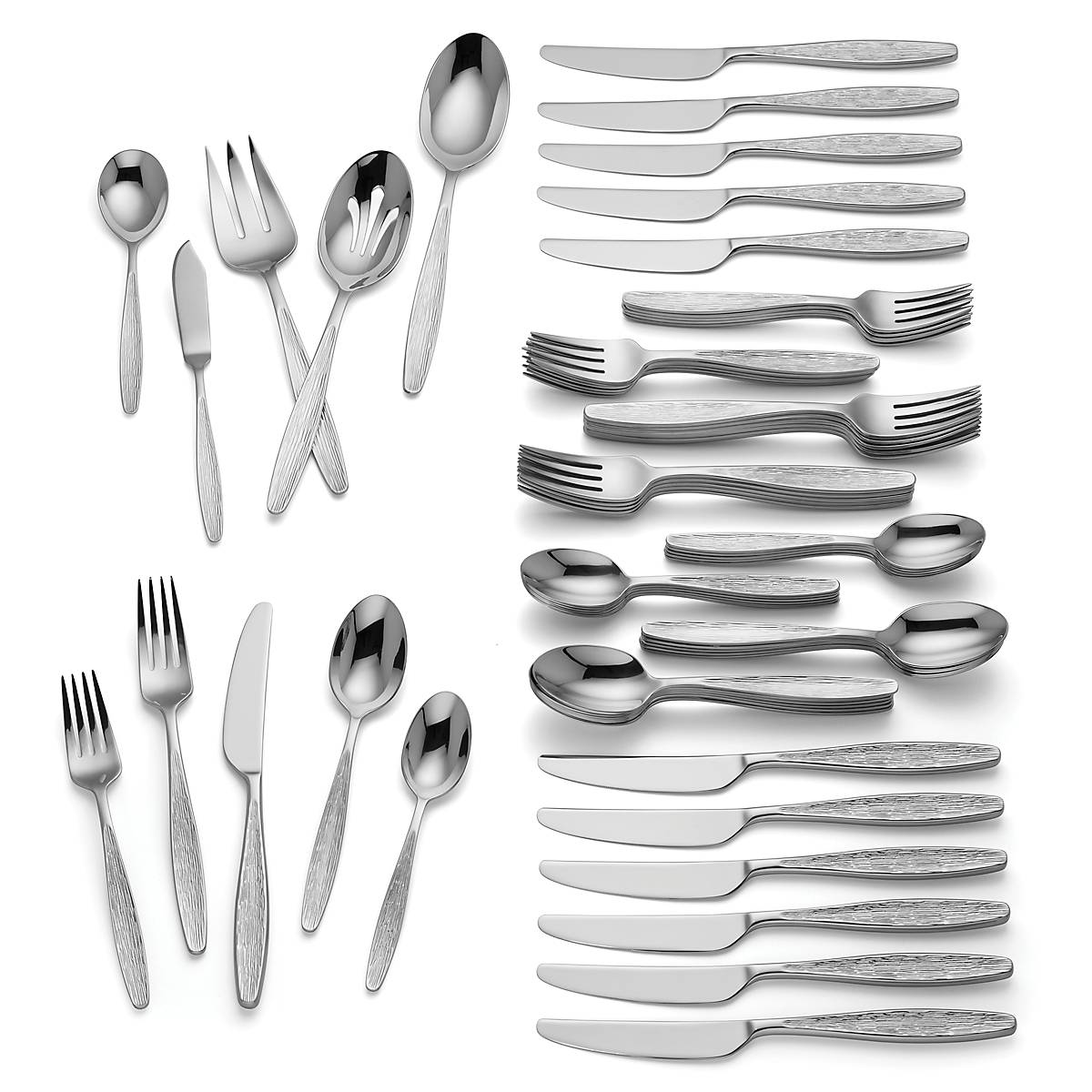 Emerick 65-Piece Stainless Steel Flatware Set - Dishwasher Safe