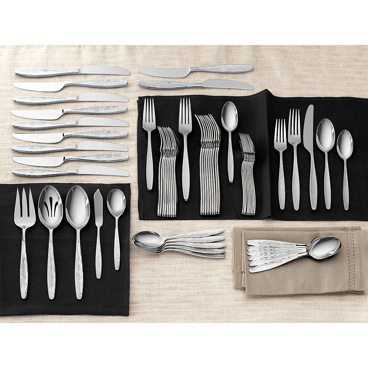 Emerick 65-Piece Stainless Steel Flatware Set - Dishwasher Safe