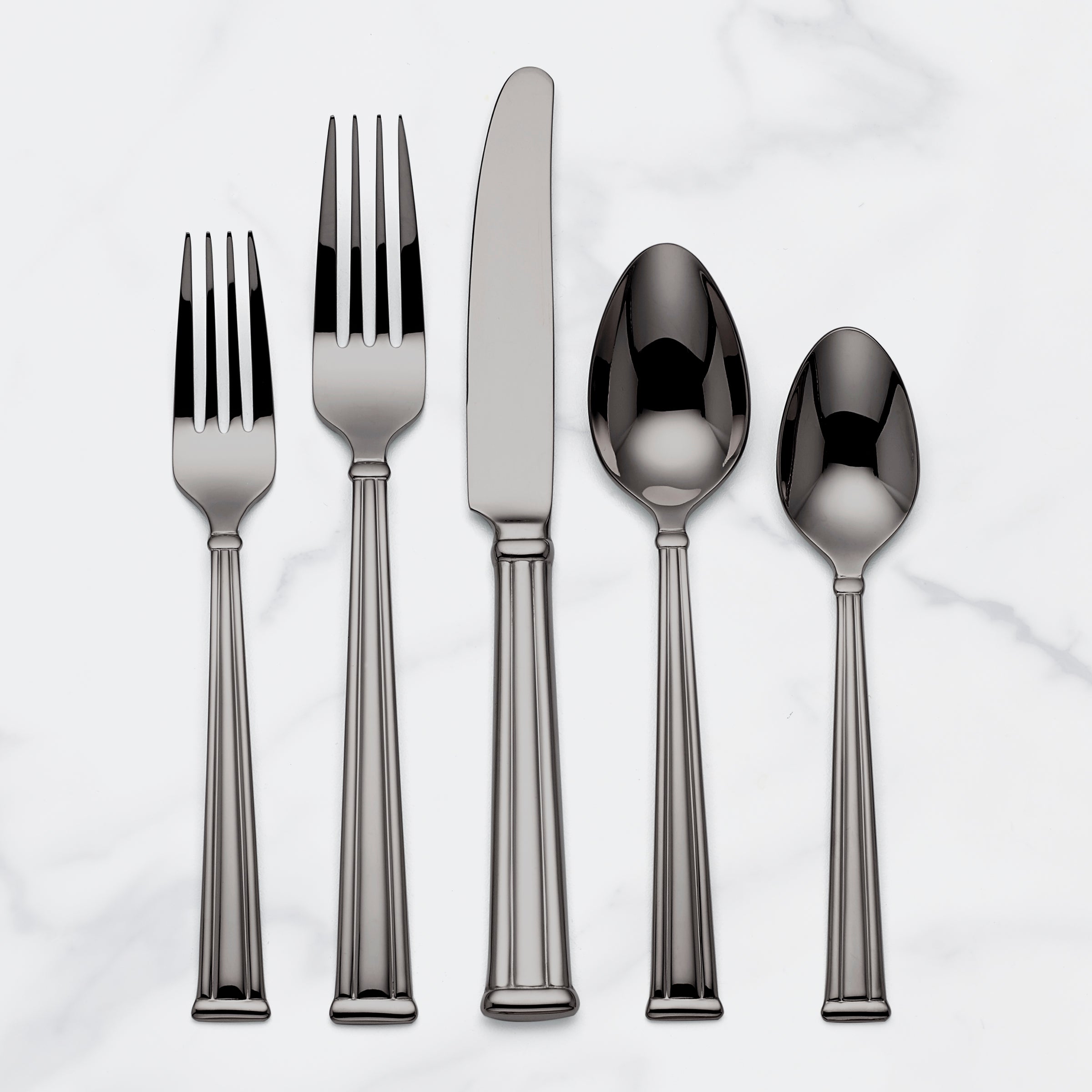 Cantwell 20-Piece Stainless Steel Flatware Set - Graphite Finish