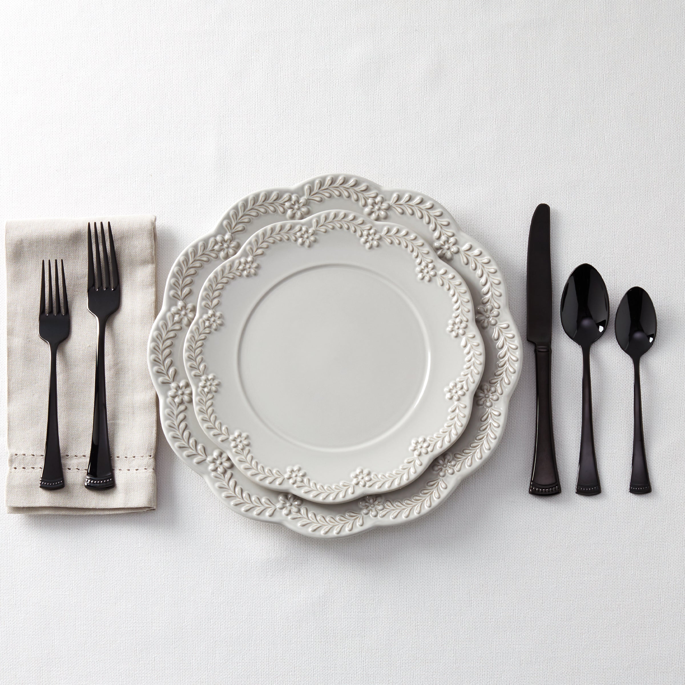Portola Black Mirror Flatware Set - 20-Piece for 4 People