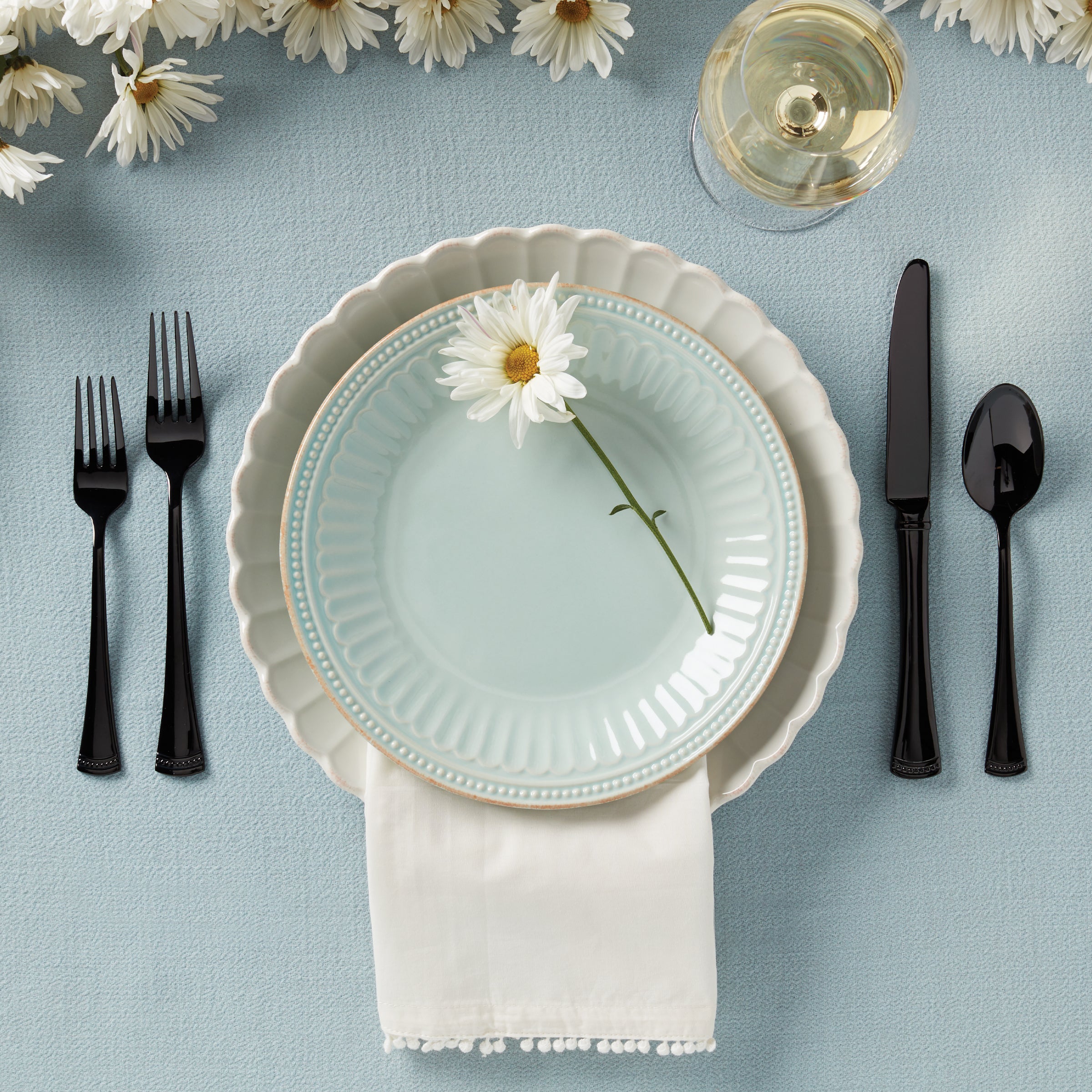 Portola Black Mirror Flatware Set - 20-Piece for 4 People