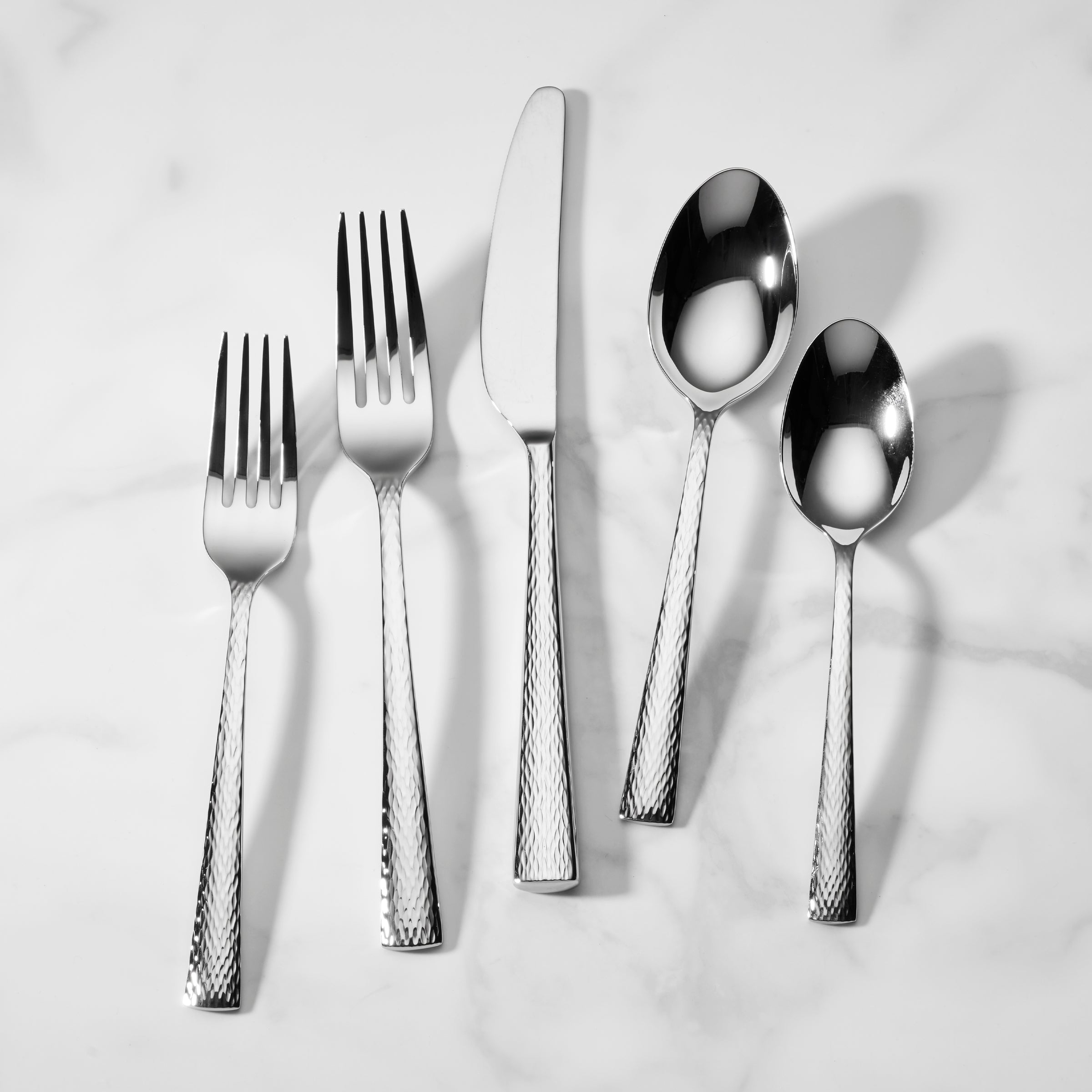 Lenox Colebrook 65-Piece Hammered Flatware Set with Mirror Polish