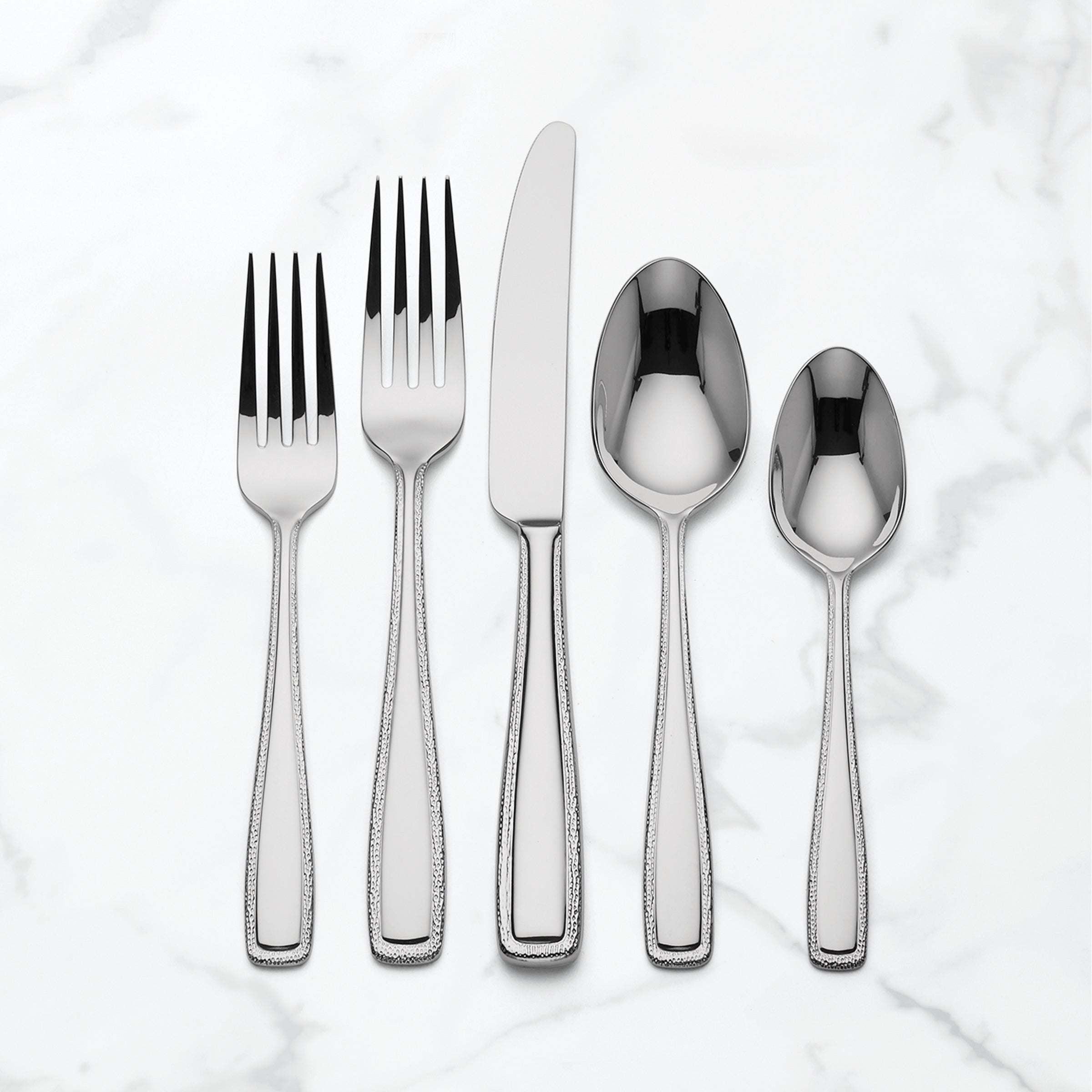 Stonecliff 42-Piece Beaded Edge Flatware Set for Dining