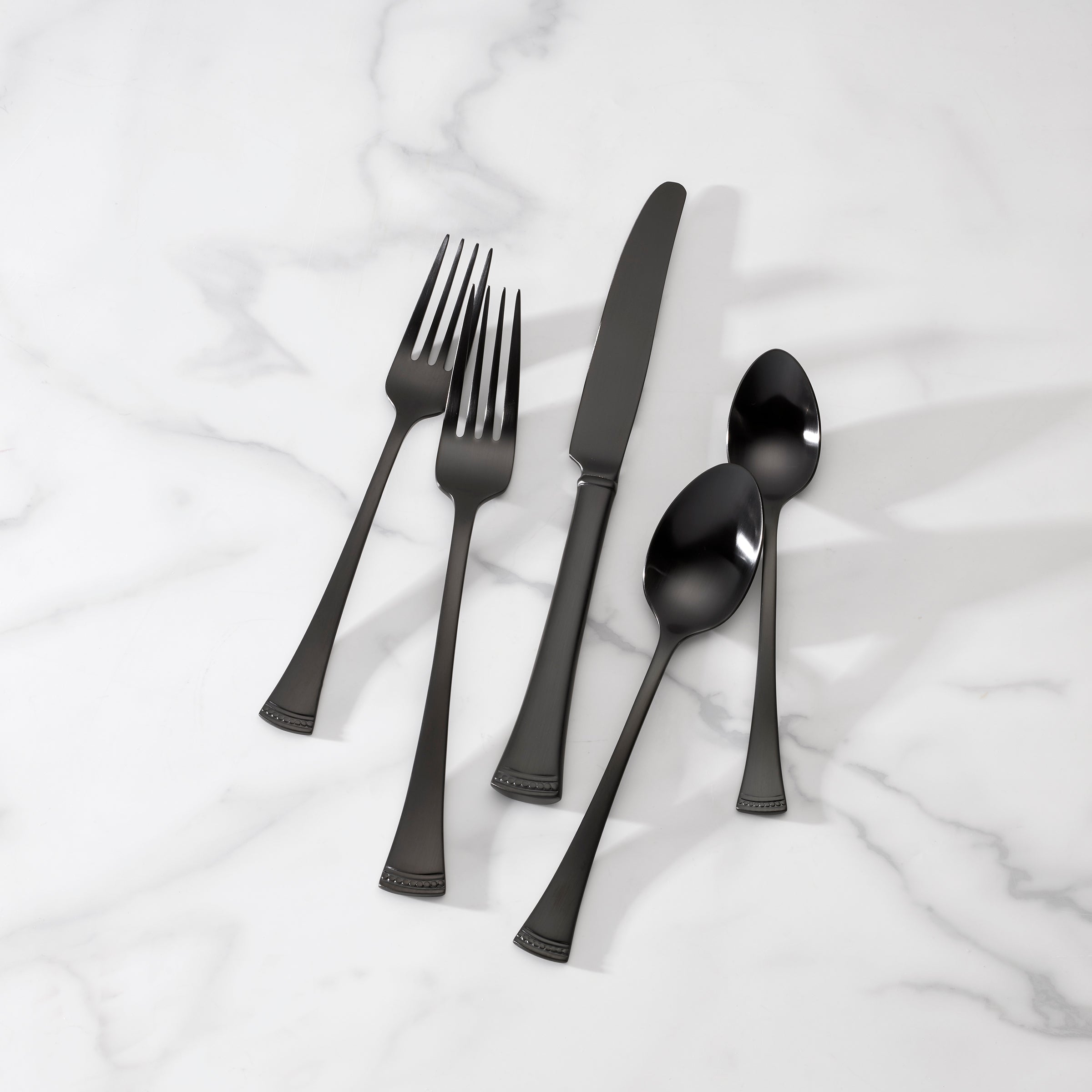 Portola 20-Piece Black Satin Flatware Set for 4