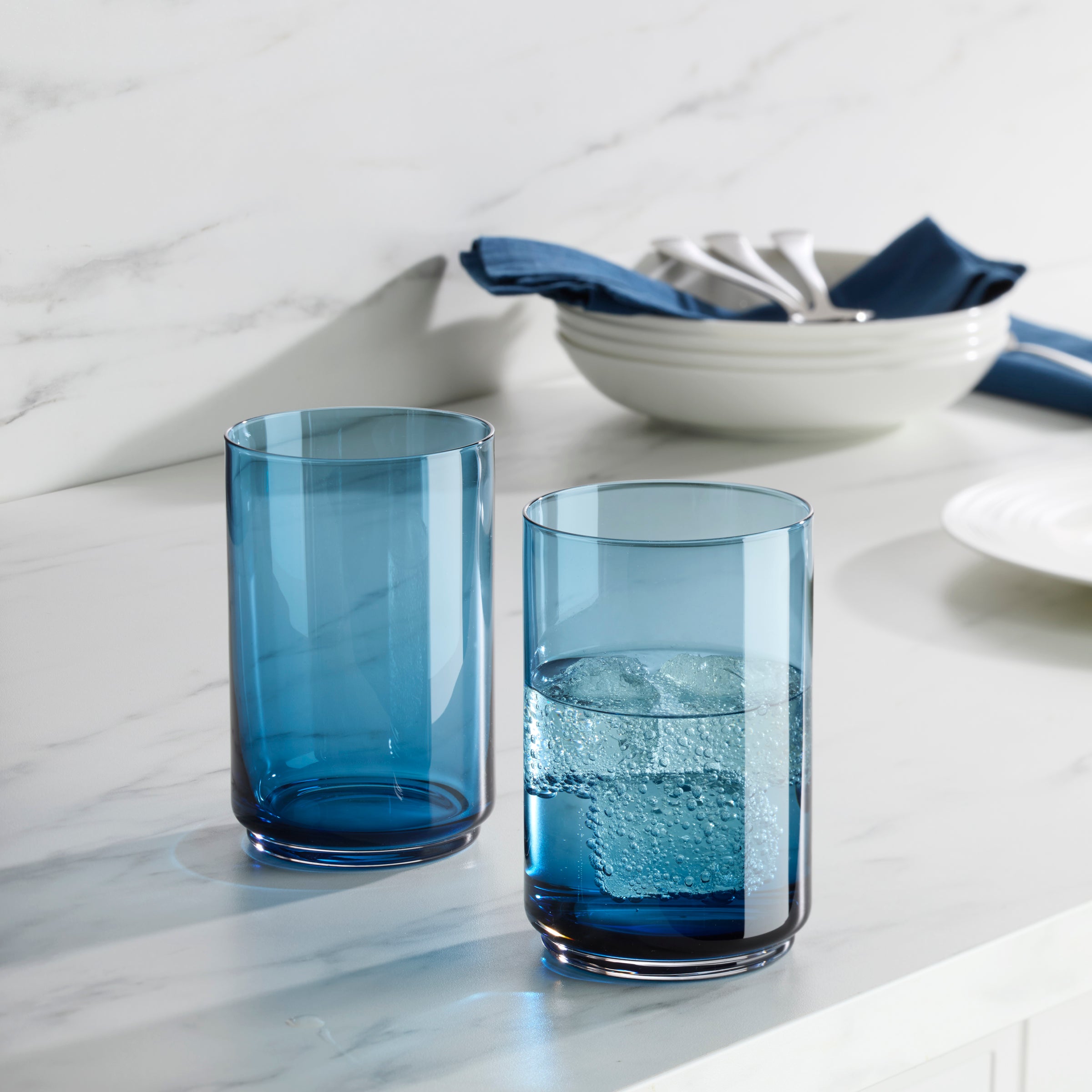 Tuscany Blue Stackable Cooler Glasses - Set of 4