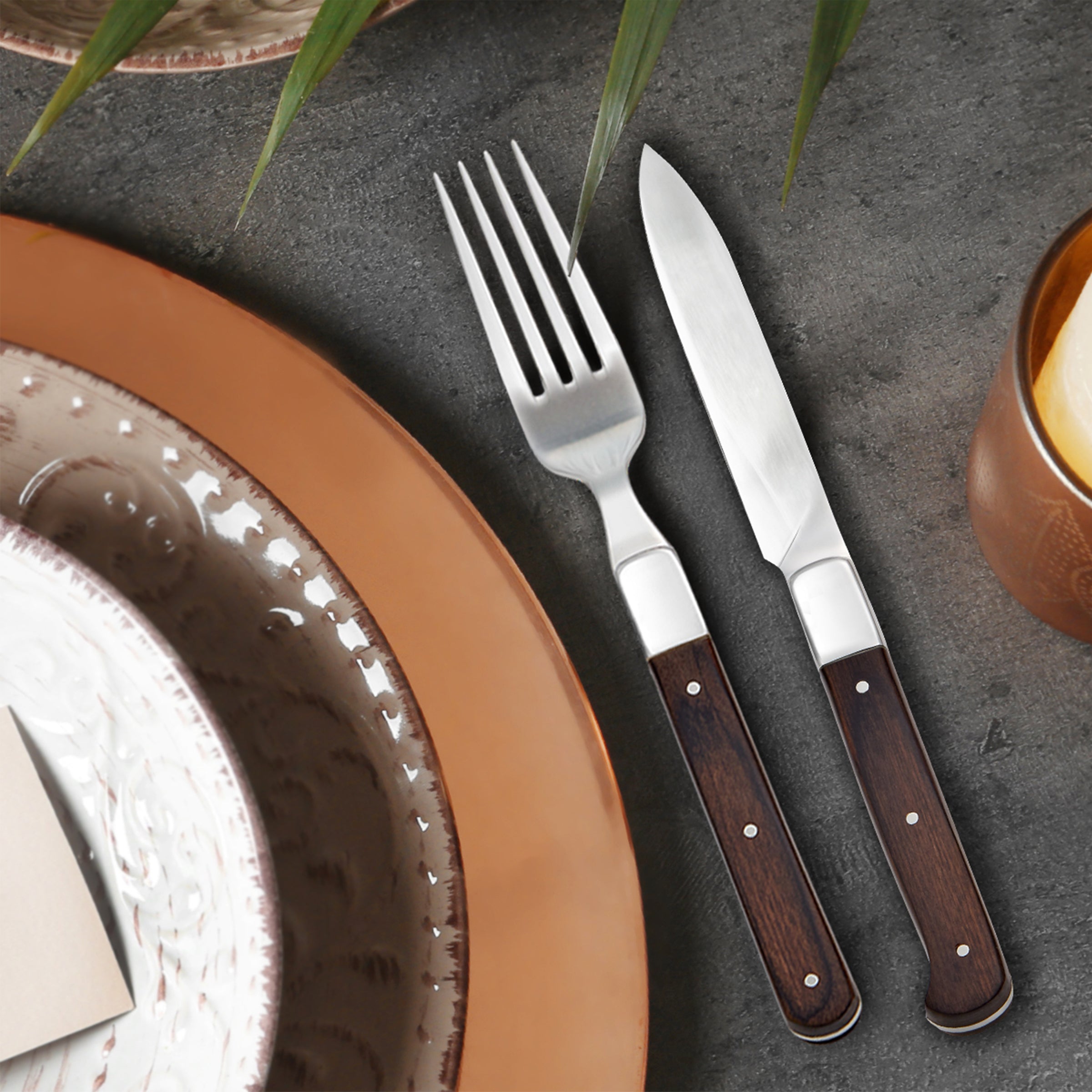 St. Michel 20-Piece Flatware Set with Wood Handles