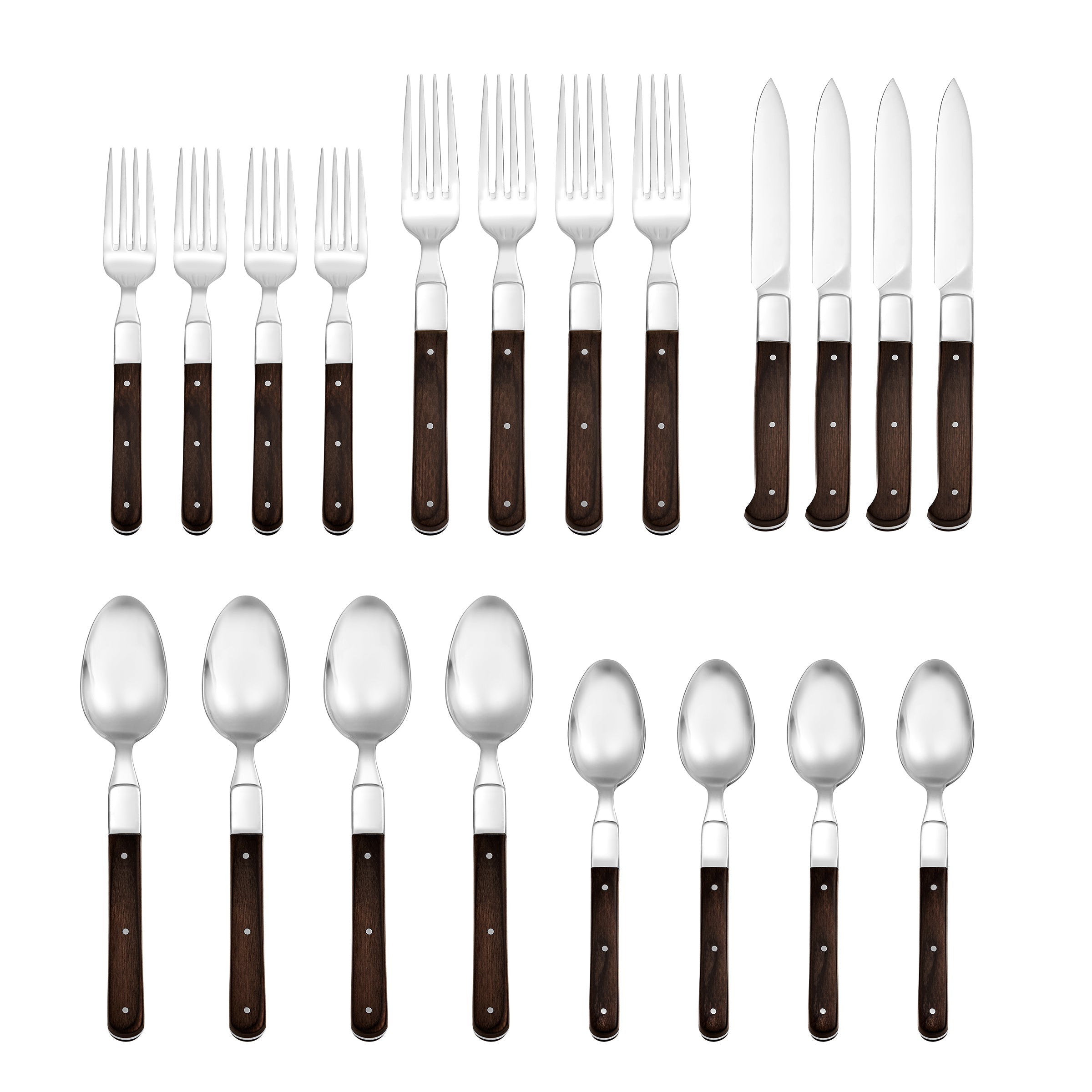 St. Michel 20-Piece Flatware Set with Wood Handles