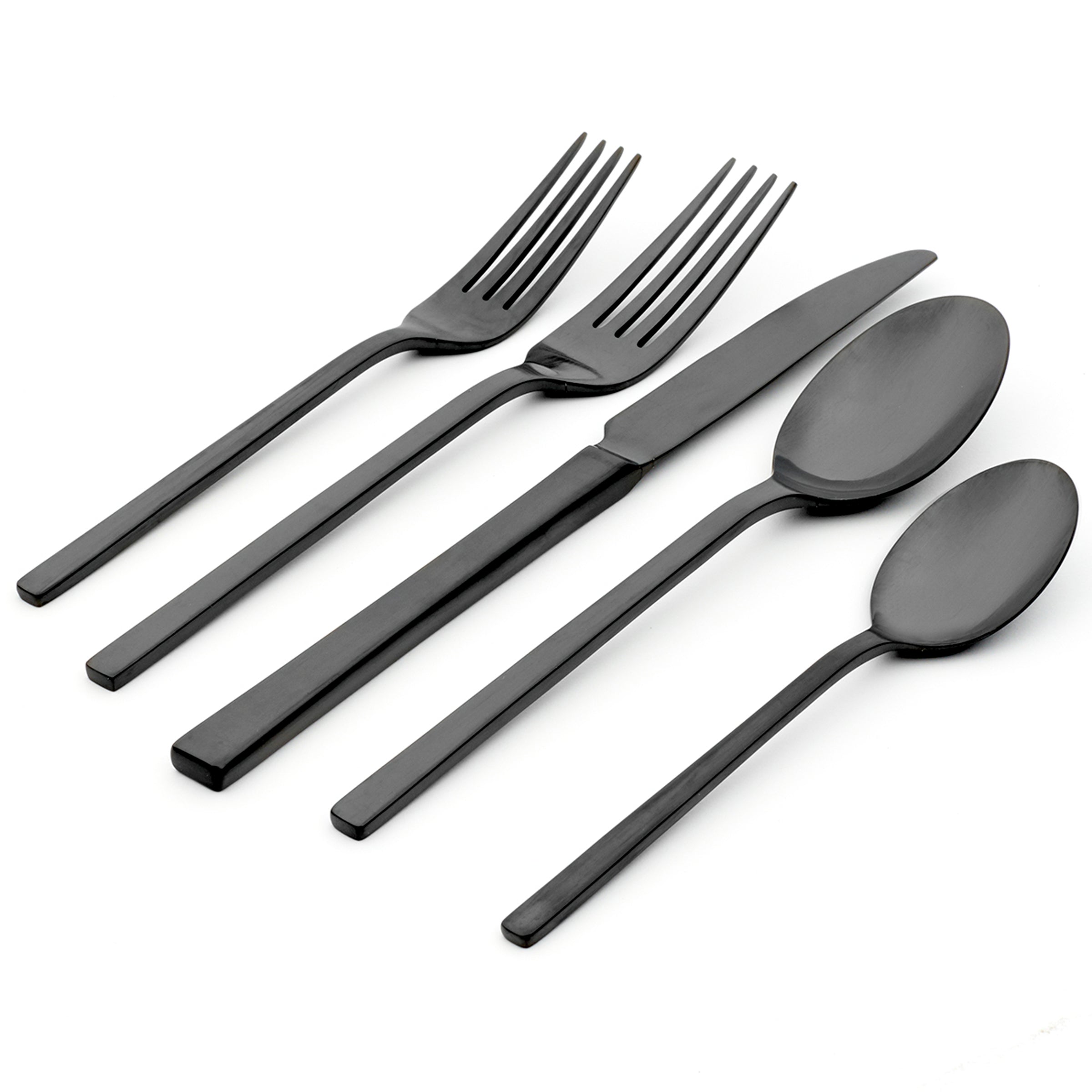 Allay Midnight Black 20-Piece Flatware Set for Dining