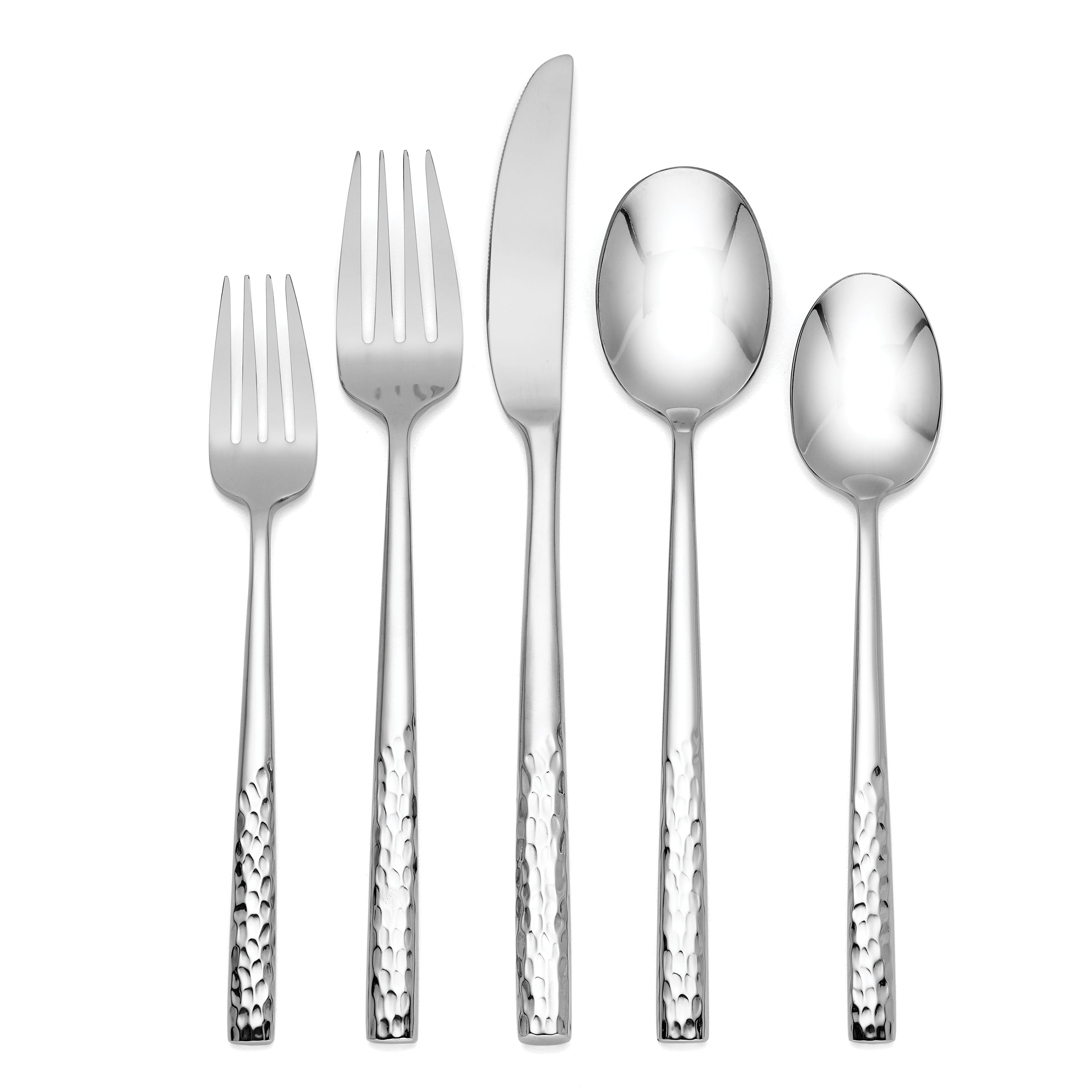 Mezze 20-Piece Stainless Steel Flatware Set - Classic Textured Design