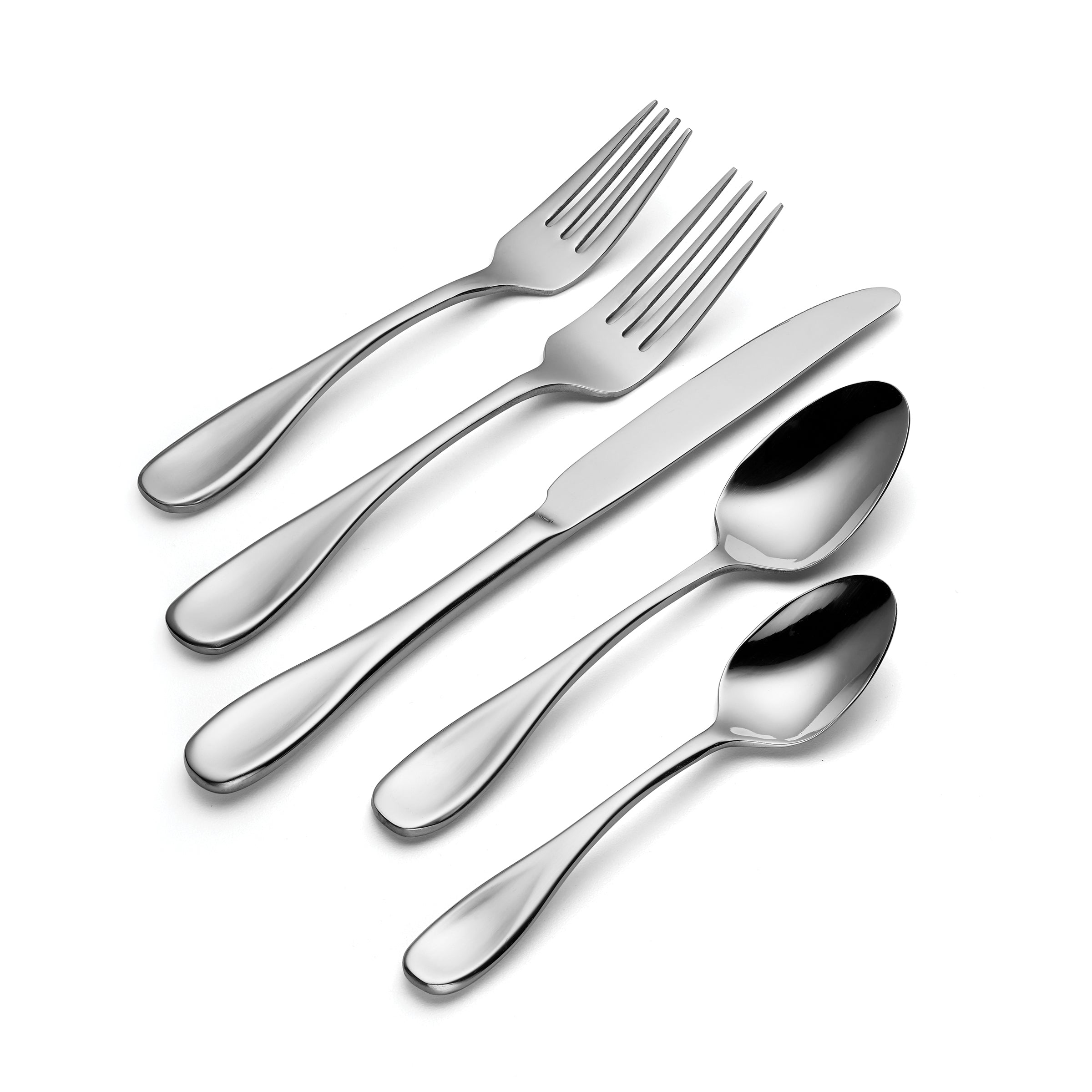 Voss Modern 50-Piece Flatware Set – Teardrop Handle Design