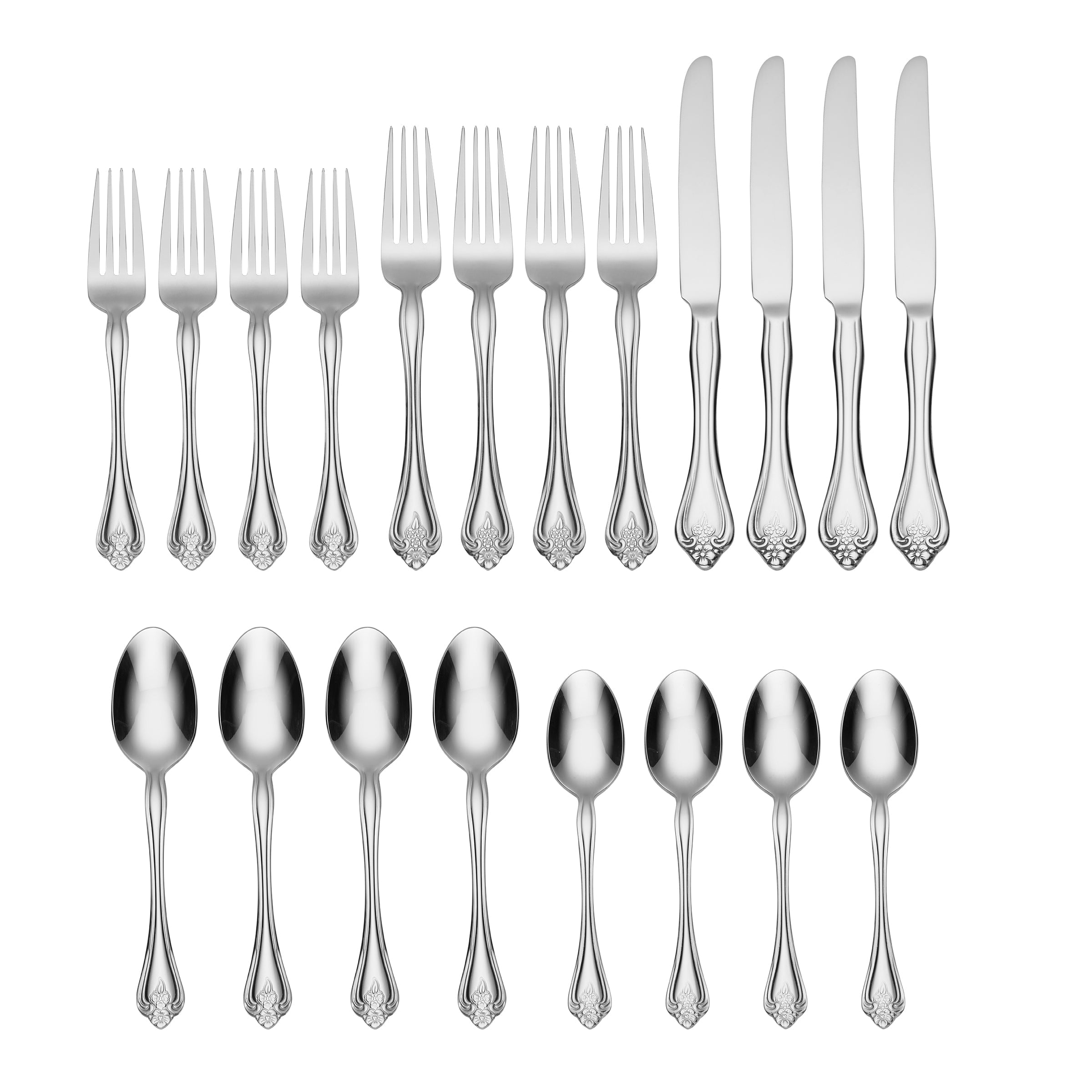 Boutonniere 20-Piece Elegant Flatware Set for Formal Dining
