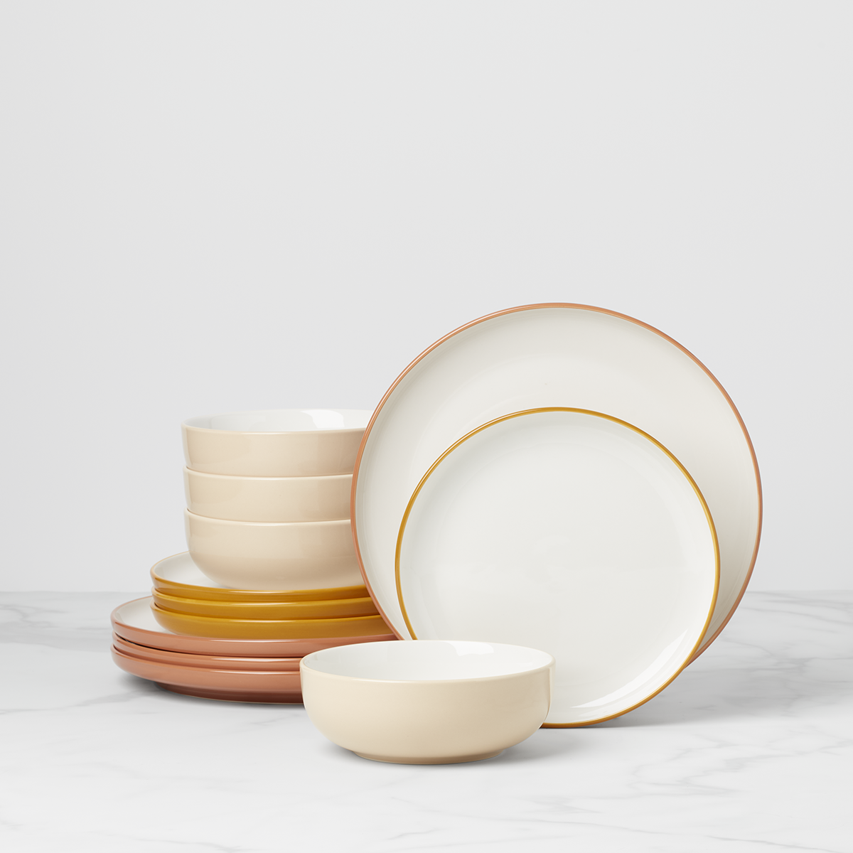 24 Seven Colors Ombre 12-Piece Dinnerware Set
