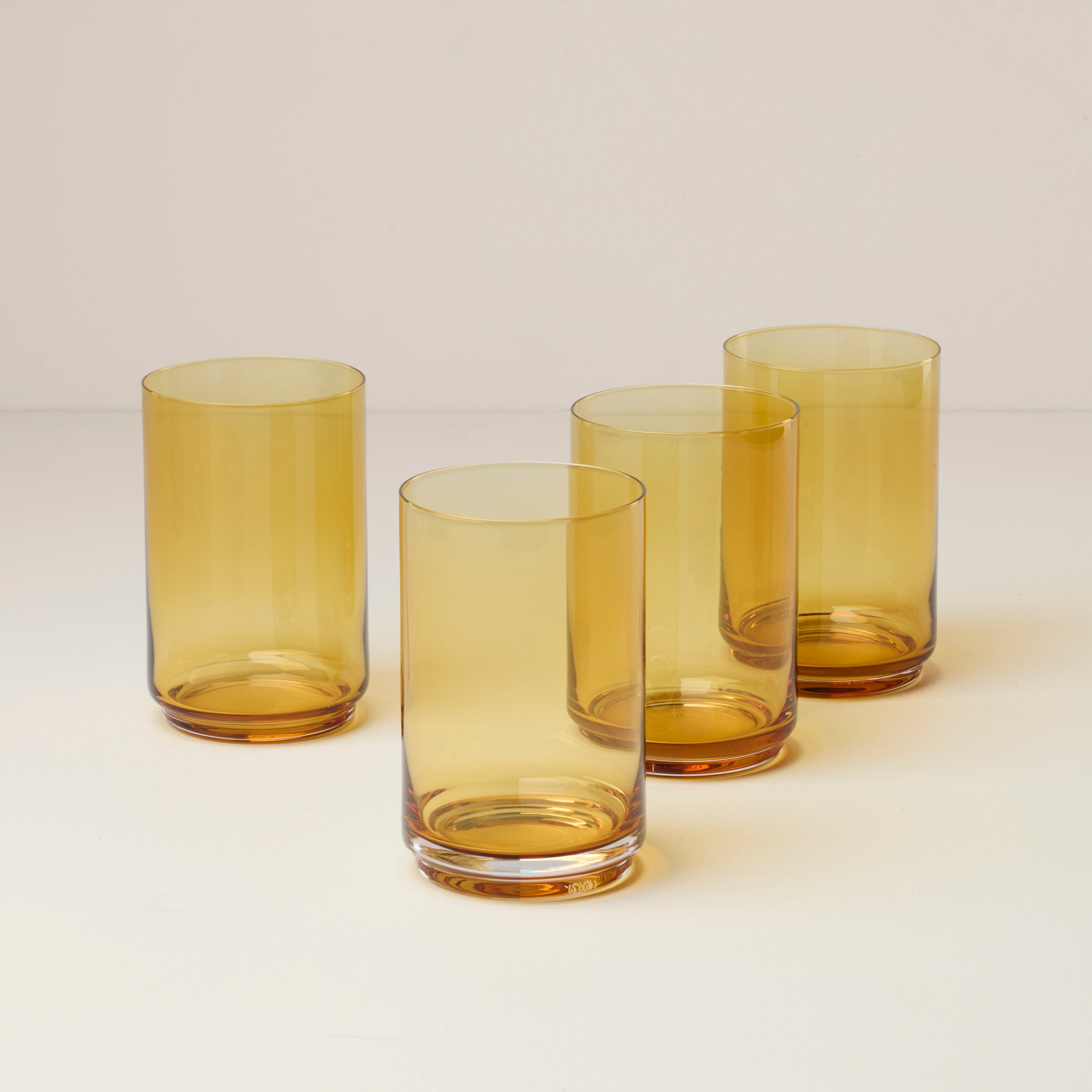 Tuscany Amber Stackable Drinking Glasses - Set of 4 Coolers