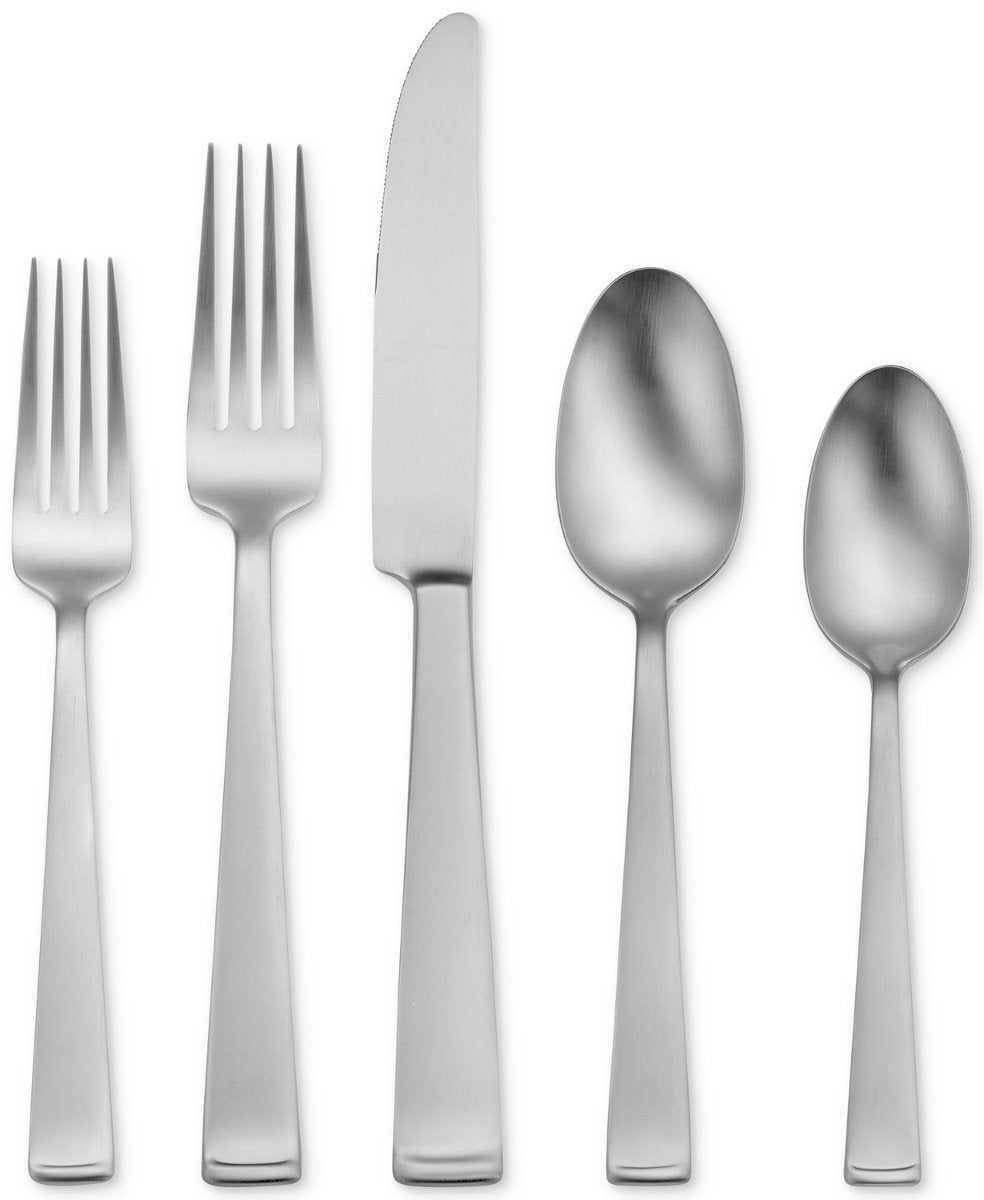 Lewin 65-Piece Satin Flatware Set - Classic Stainless Steel Cutlery