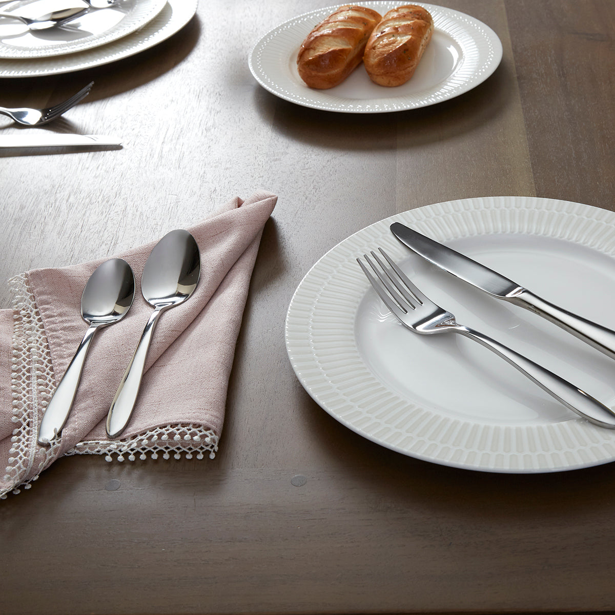 Mooncrest 45-Piece Stainless Steel Flatware Set