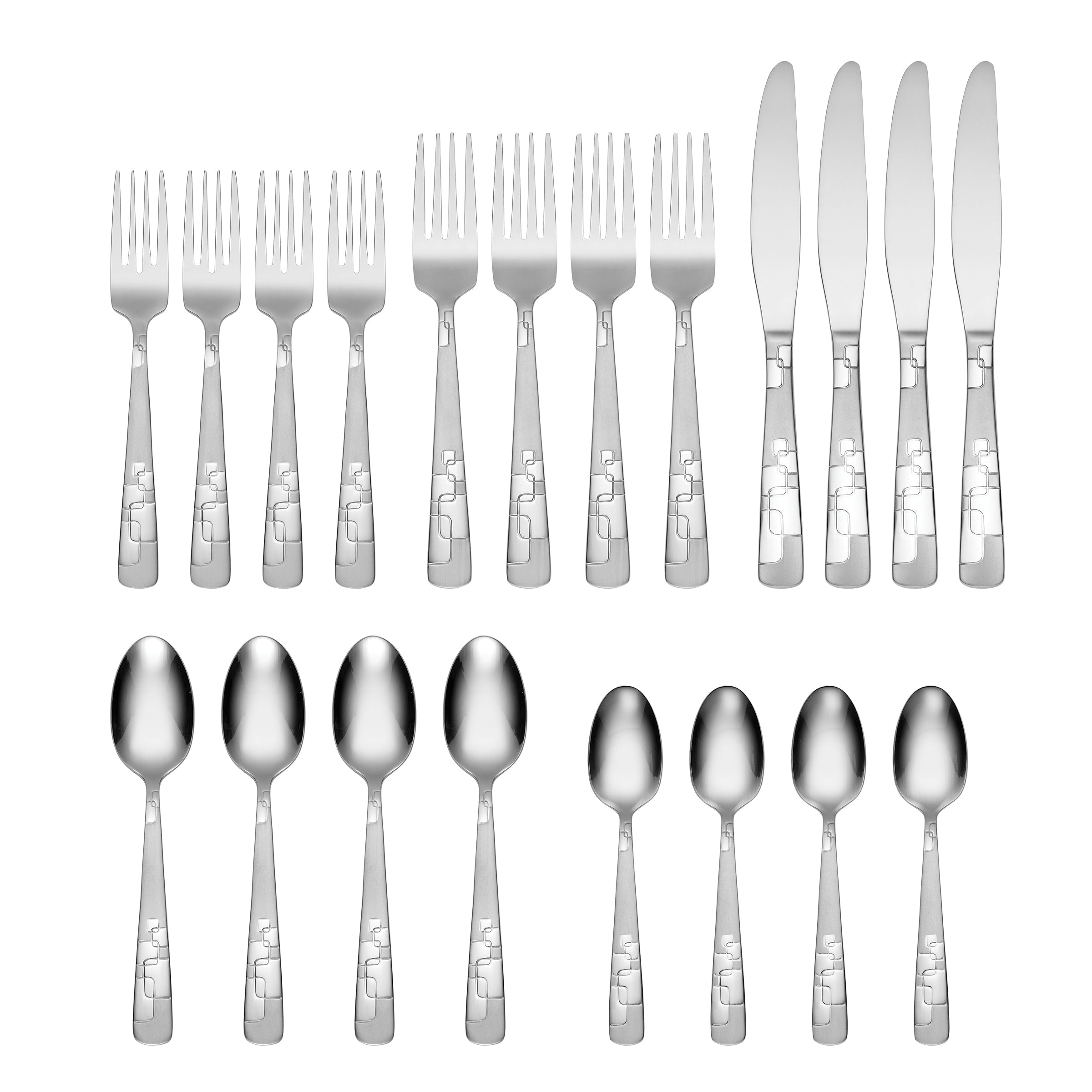 Modernist Quadratic 20-Piece Flatware Set - Geometric Design - Lenox ...