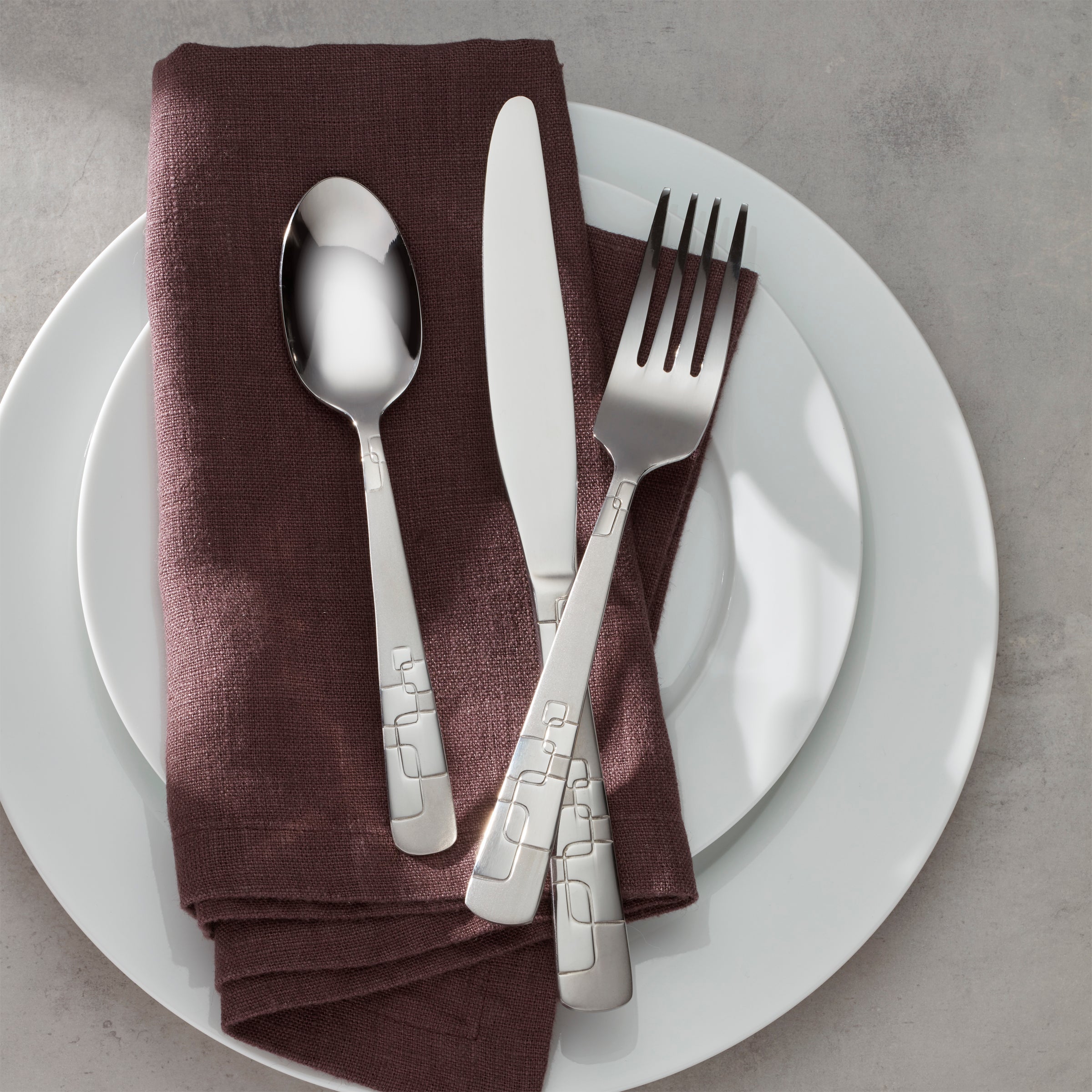 Modernist Quadratic 20-Piece Flatware Set - Geometric Design - Lenox ...