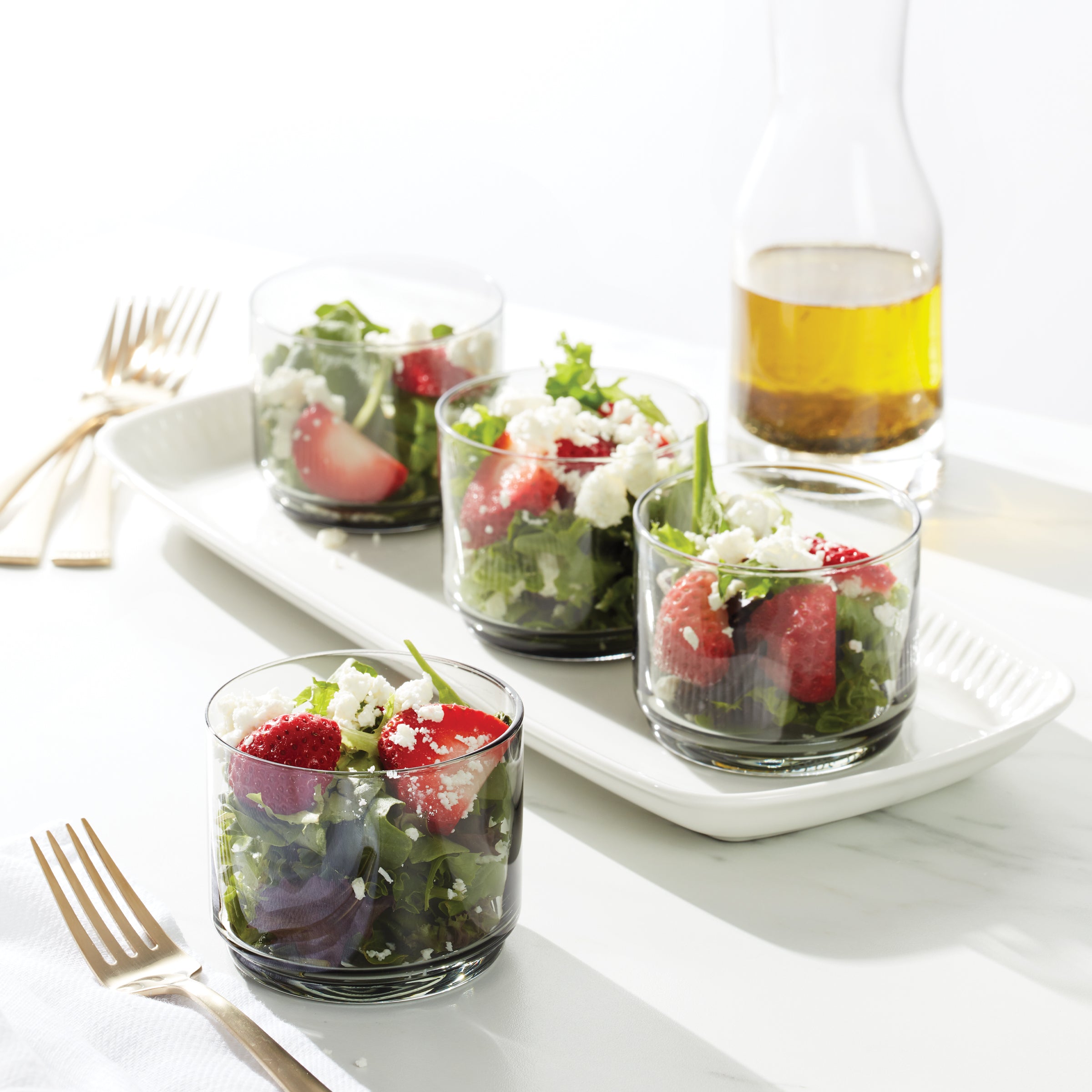 Tuscany Classics Smoke Glass Set - Stackable Short Glasses (4-Pack)